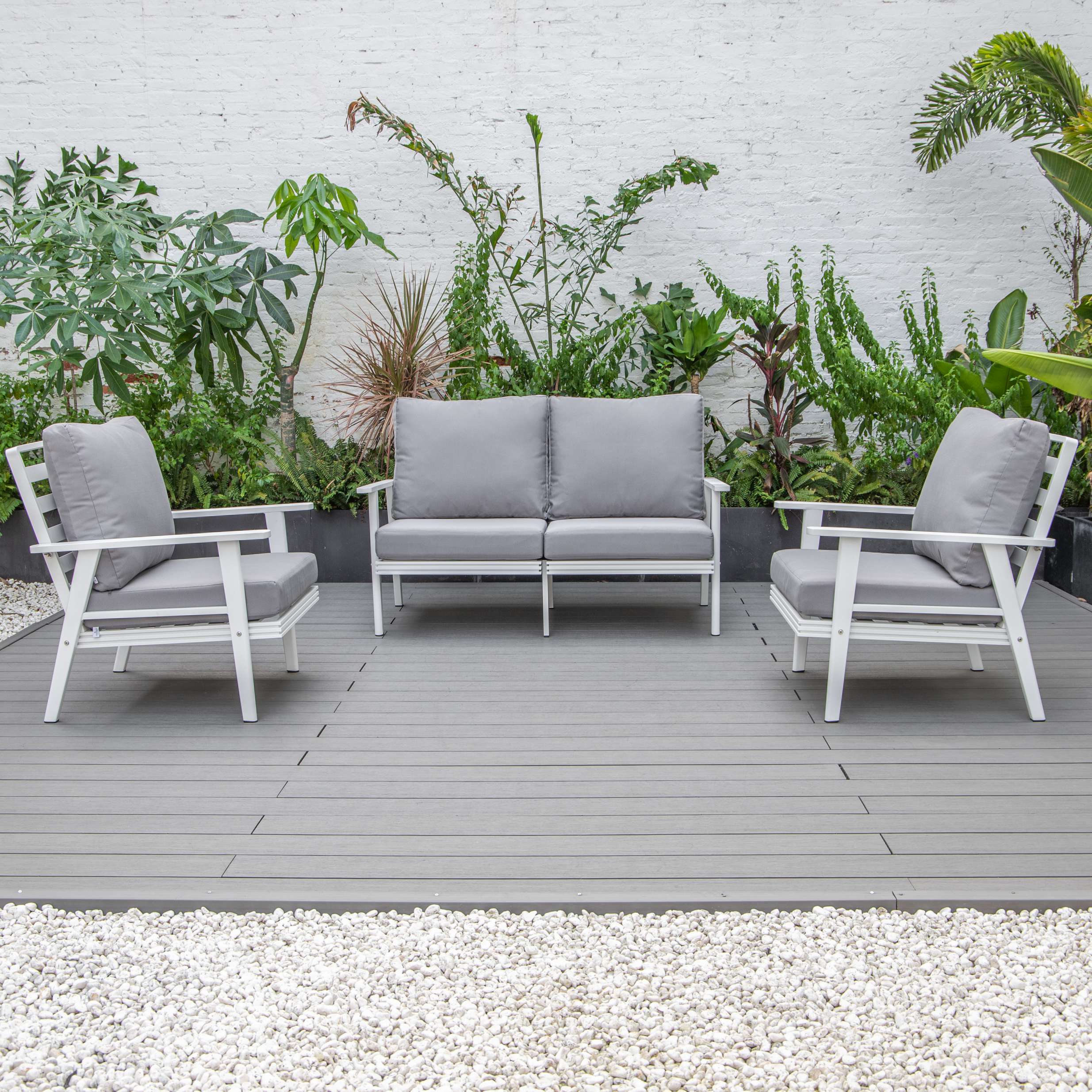 LeisureMod Walbrooke Modern 3-Piece Outdoor Patio Set - Image 31