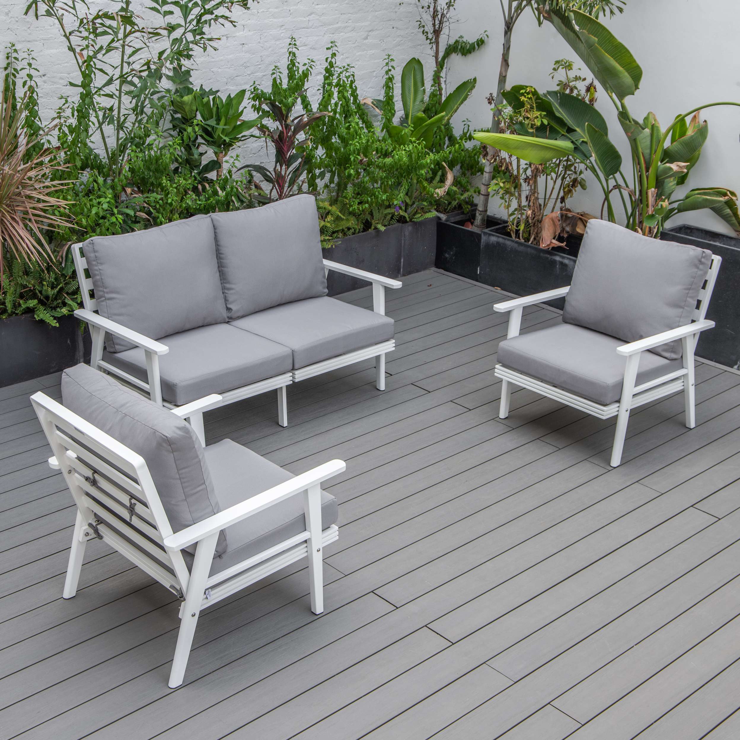 LeisureMod Walbrooke Modern 3-Piece Outdoor Patio Set - Image 39