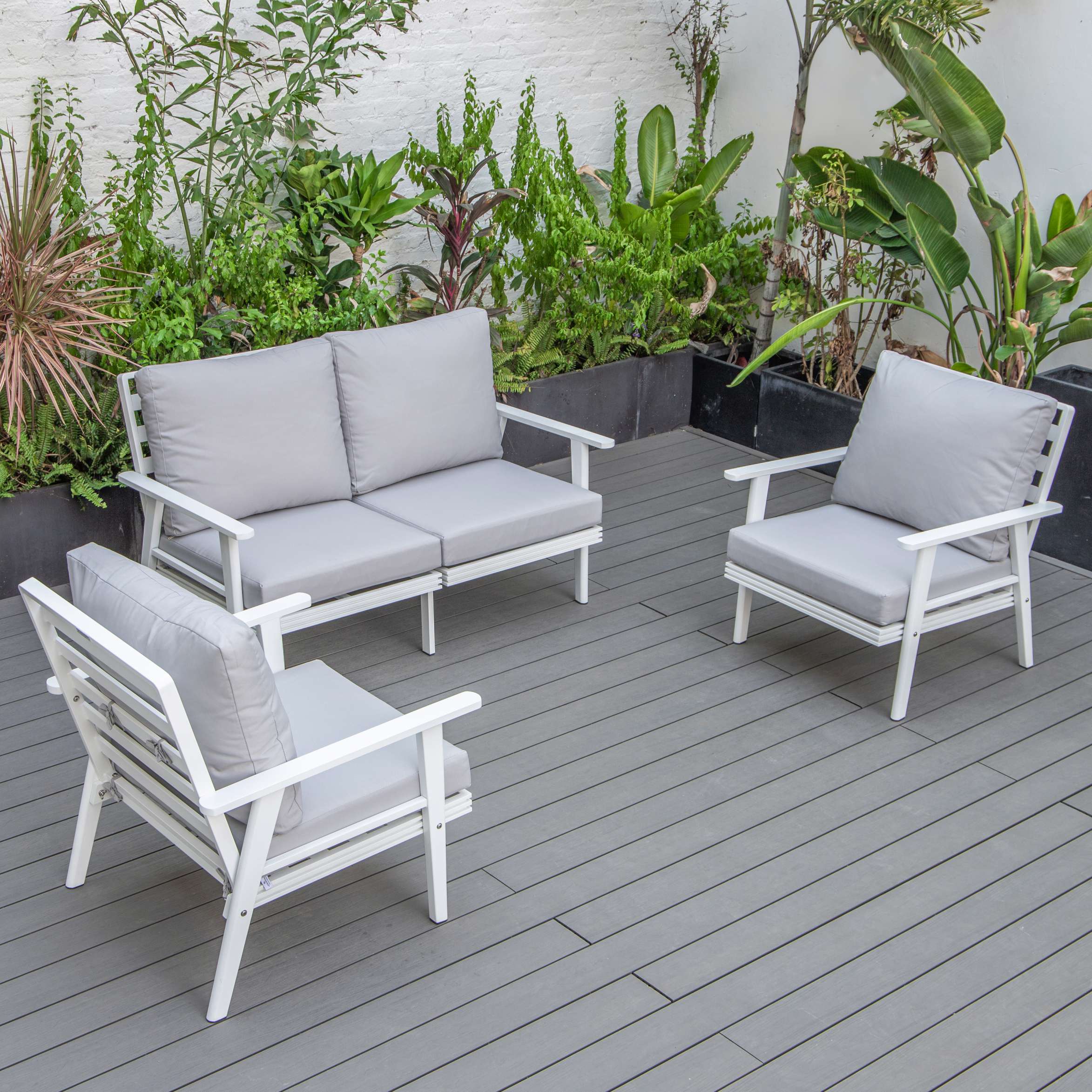 LeisureMod Walbrooke Modern 3-Piece Outdoor Patio Set - Image 50