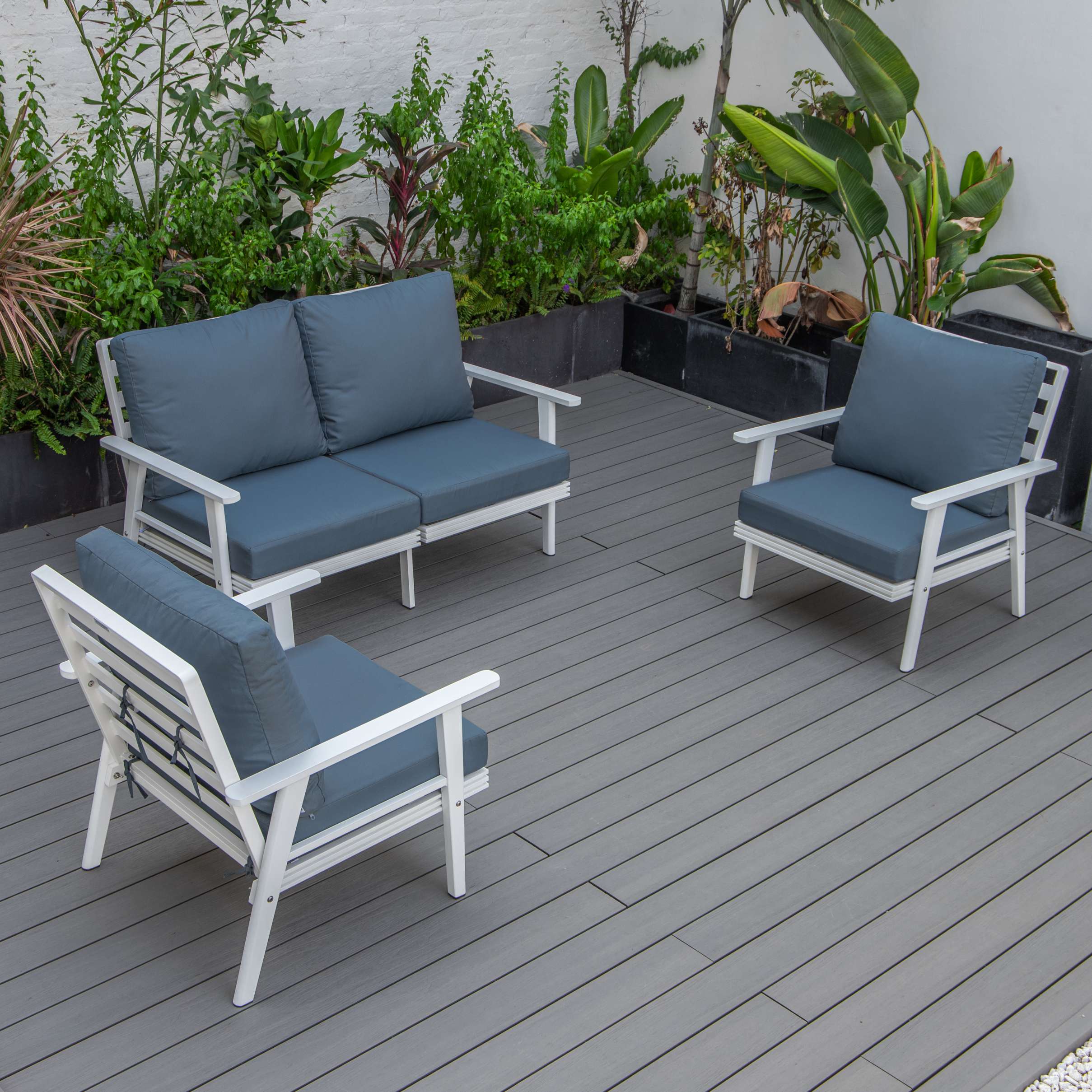 LeisureMod Walbrooke Modern 3-Piece Outdoor Patio Set - Image 75
