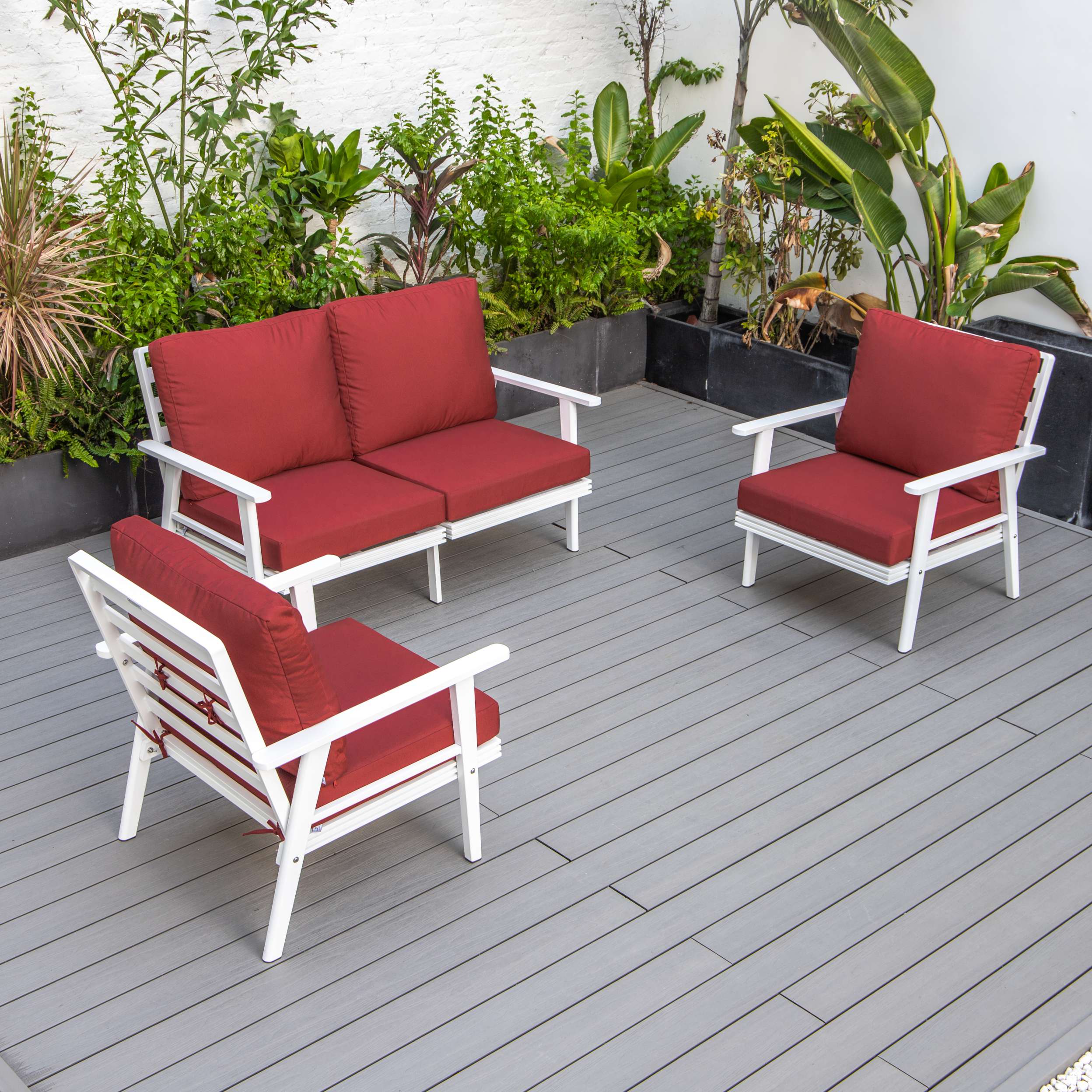 LeisureMod Walbrooke Modern 3-Piece Outdoor Patio Set - Image 93