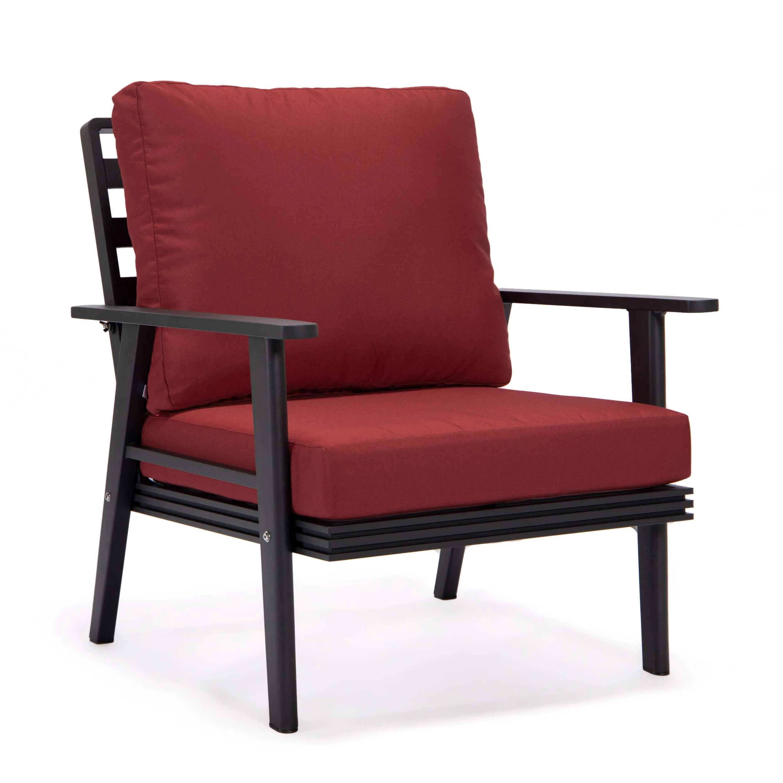 LeisureMod Walbrooke Modern Black Patio Conversation With Square Fire Pit & Tank Holder - Image 63