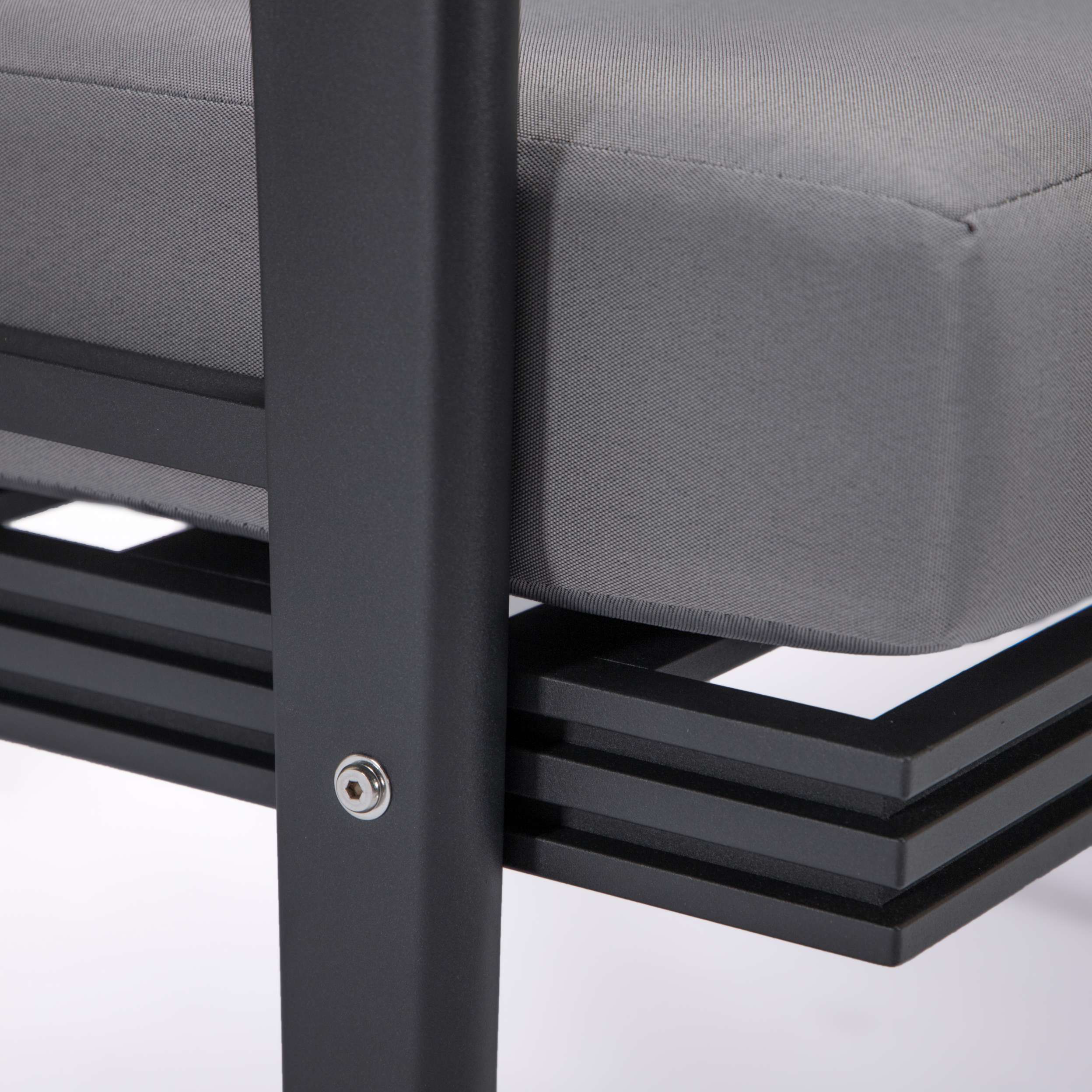 LeisureMod Walbrooke Modern Black Patio Conversation With Square Fire Pit With Slats Design & Tank Holder - Image 75