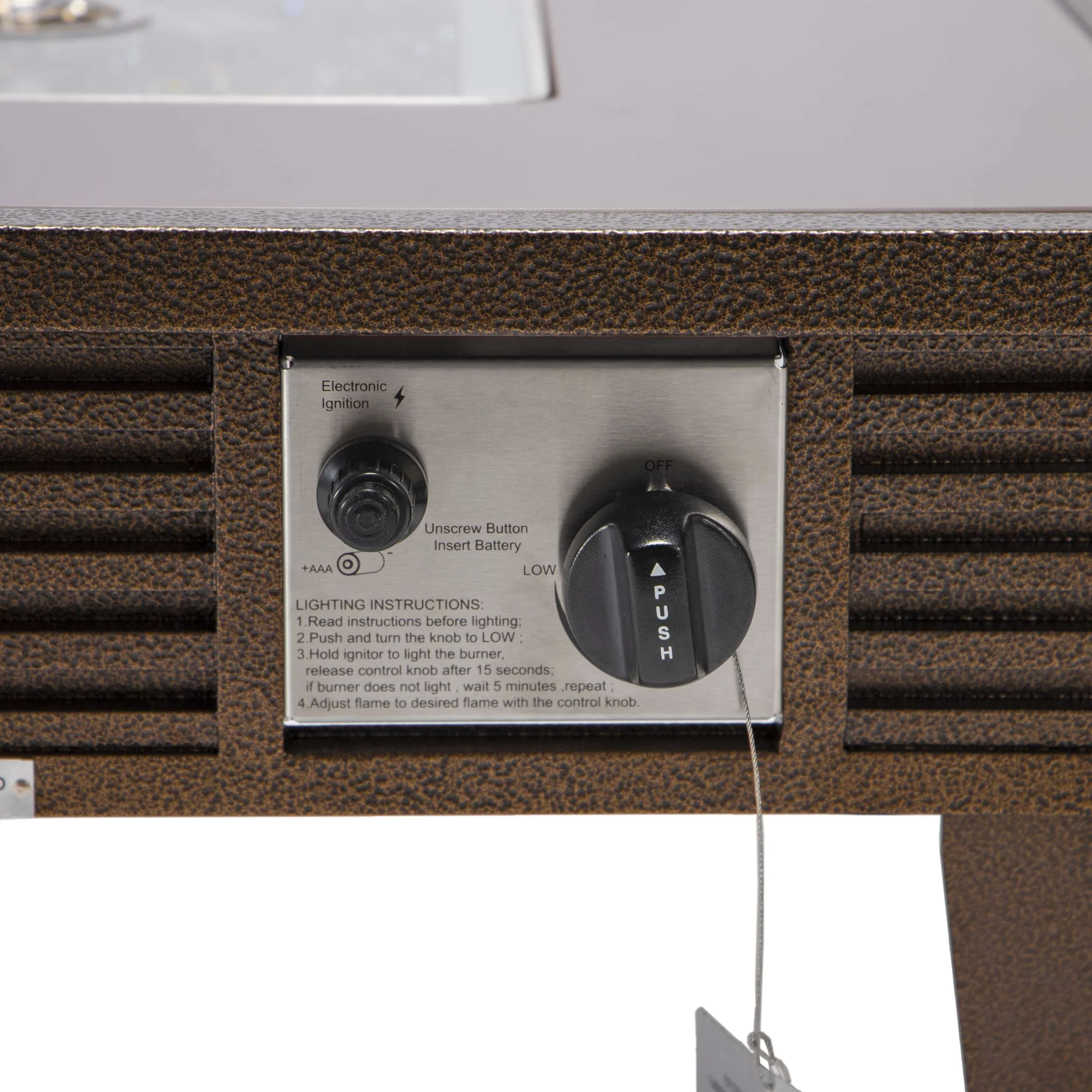 LeisureMod Walbrooke Modern Brown Patio Conversation With Square Fire Pit & Tank Holder - Image 161