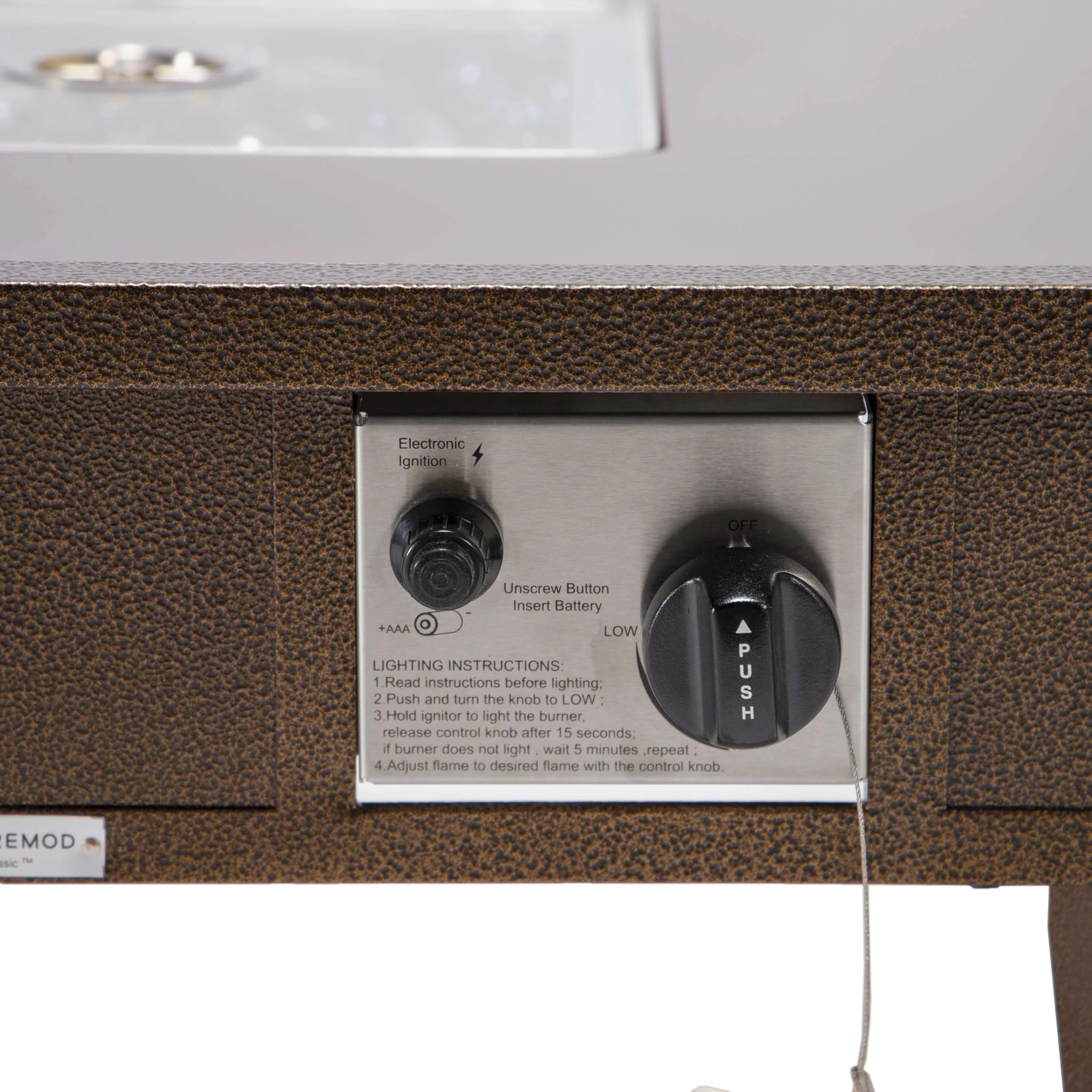 LeisureMod Walbrooke Modern Brown Patio Conversation With Square Fire Pit & Tank Holder - Image 166