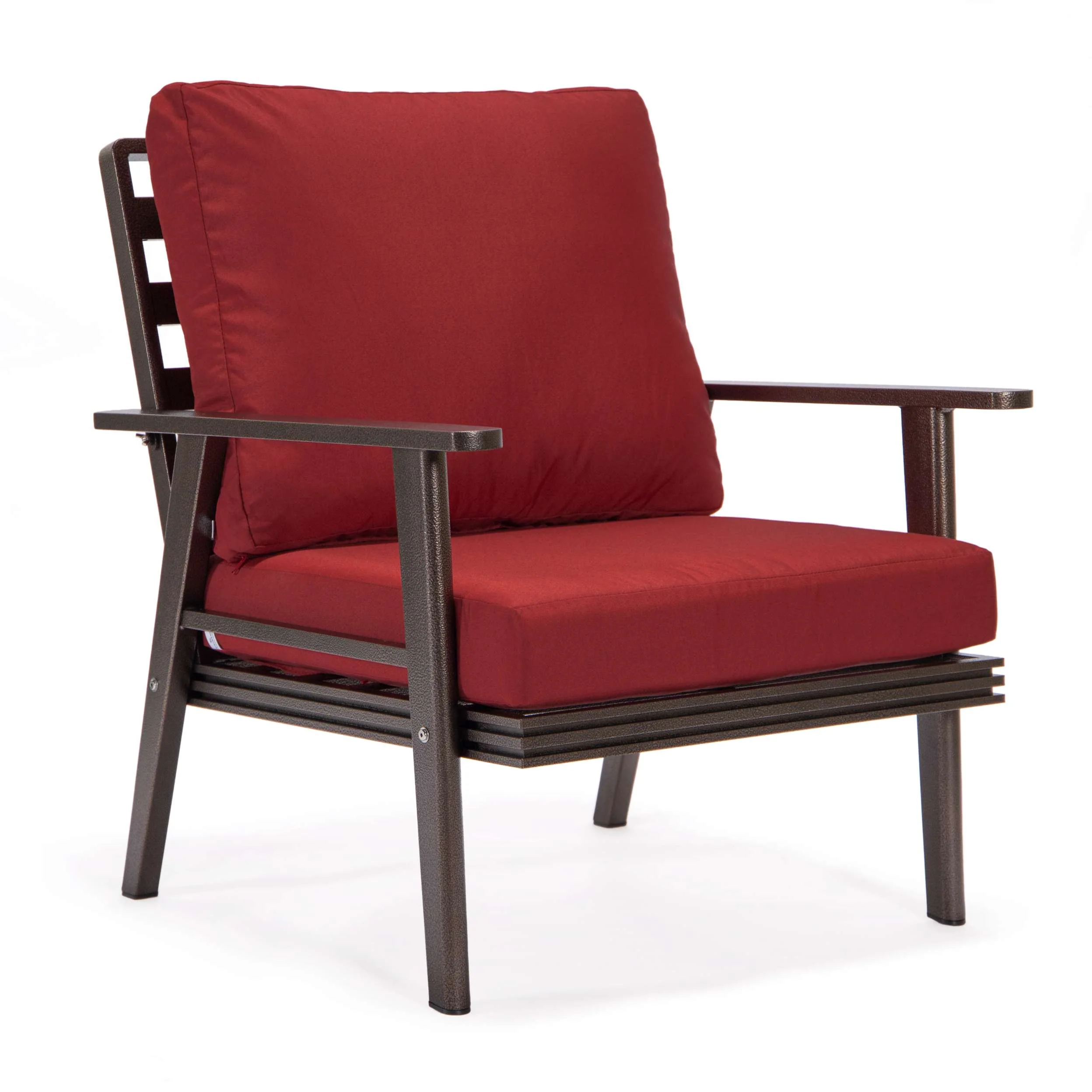 LeisureMod Walbrooke Modern Brown Patio Conversation With Square Fire Pit & Tank Holder - Image 194