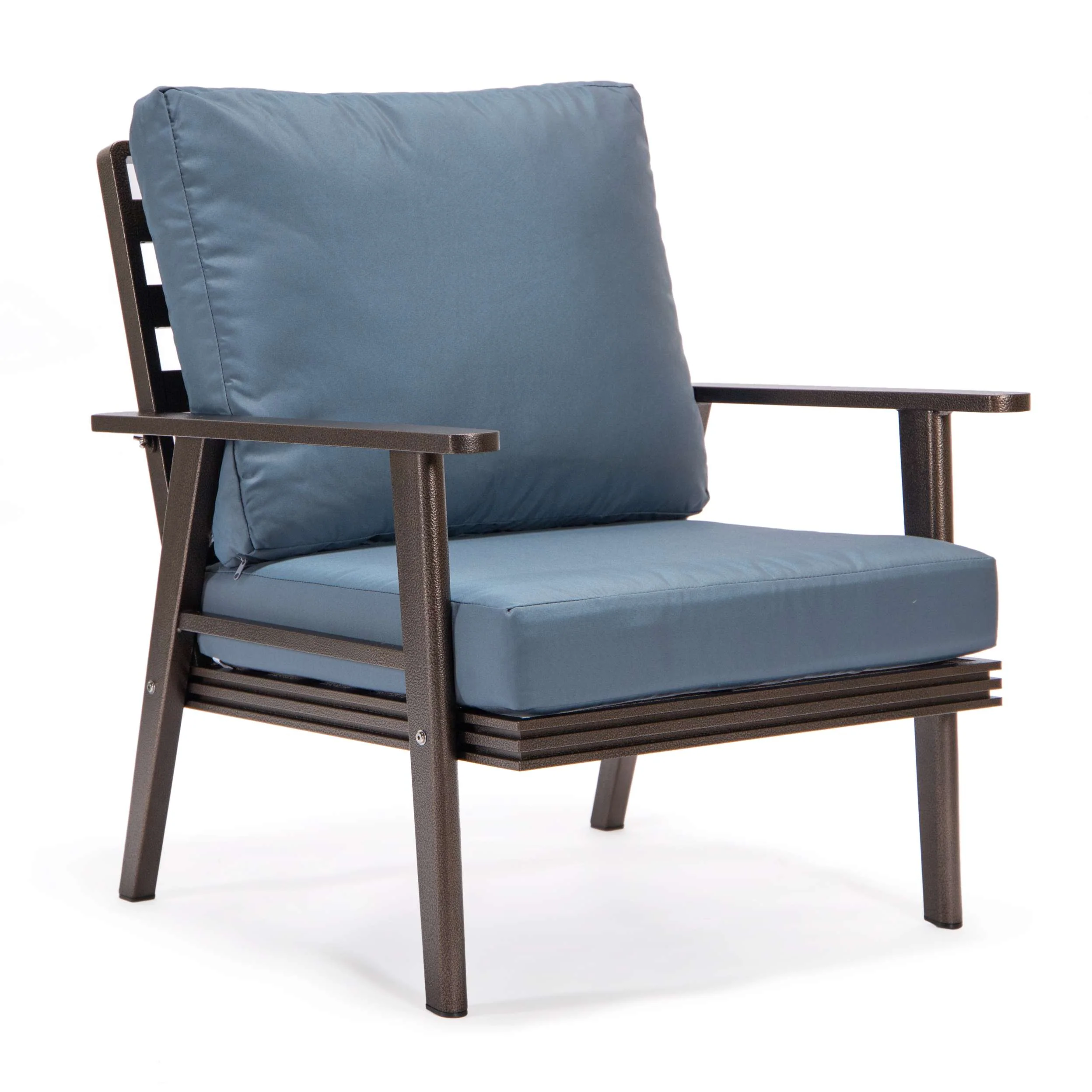 LeisureMod Walbrooke Modern Brown Patio Conversation With Square Fire Pit & Tank Holder - Image 48