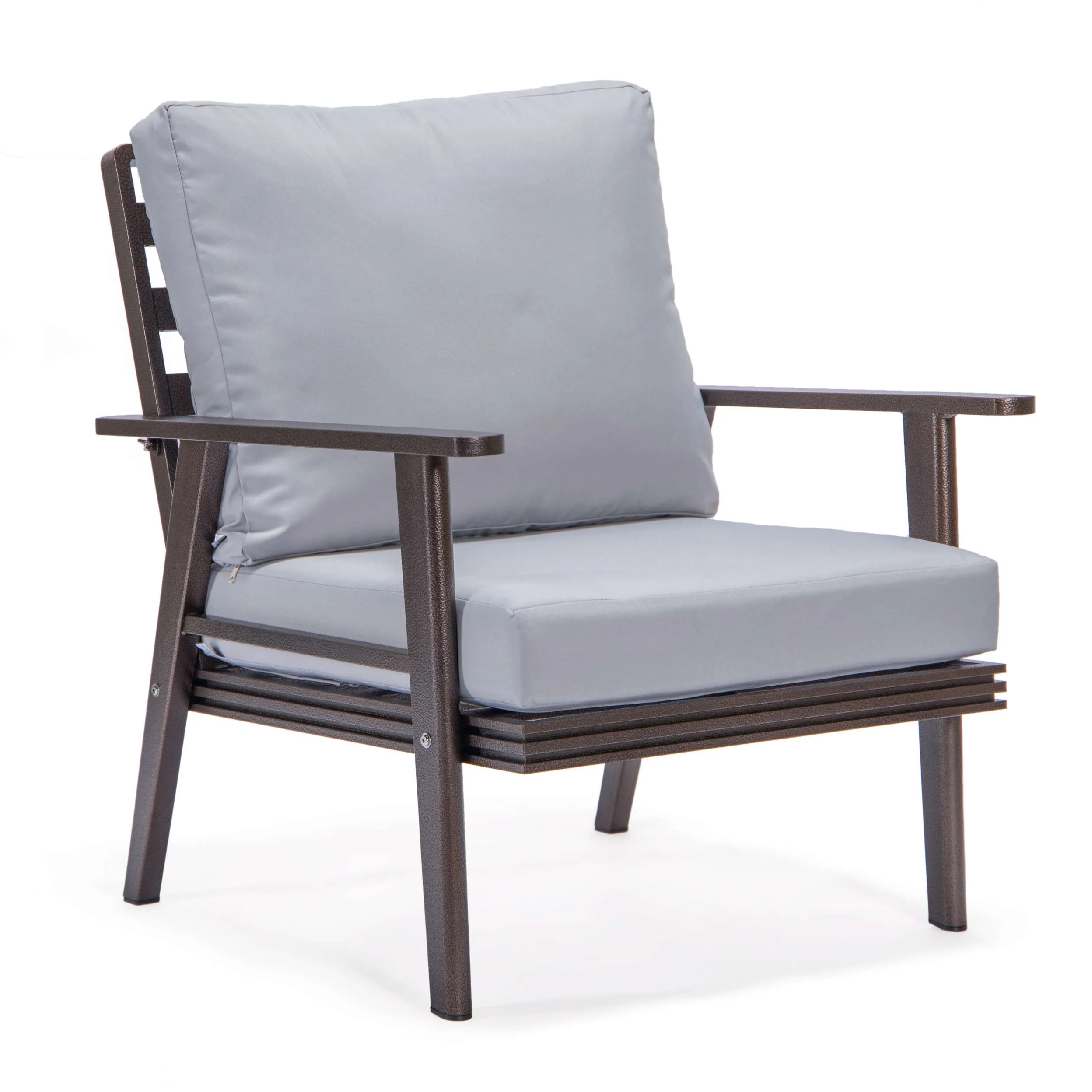 LeisureMod Walbrooke Modern Brown Patio Conversation With Square Fire Pit & Tank Holder - Image 81