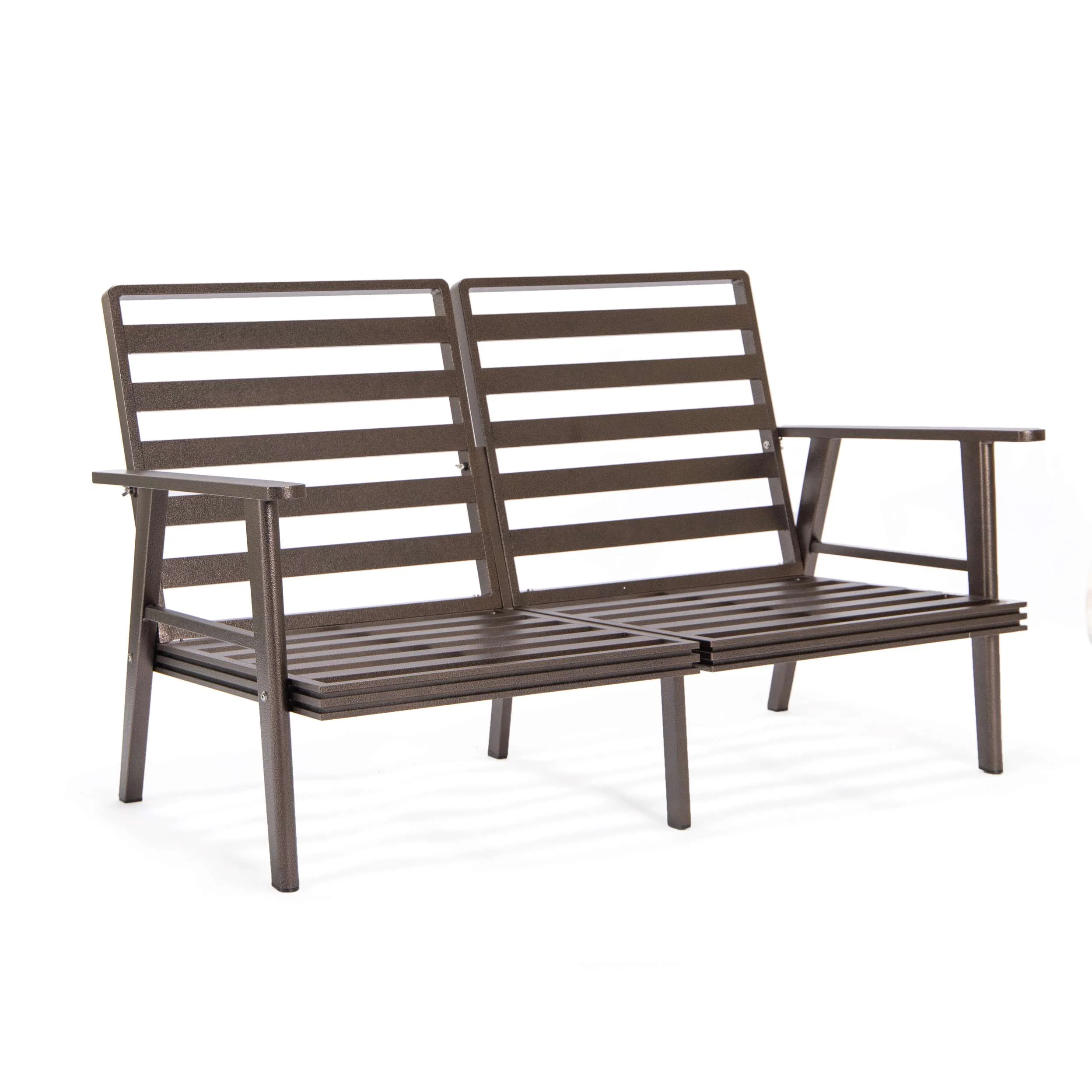 LeisureMod Walbrooke Modern Brown Patio Conversation With Square Fire Pit With Slats Design & Tank Holder - Image 39