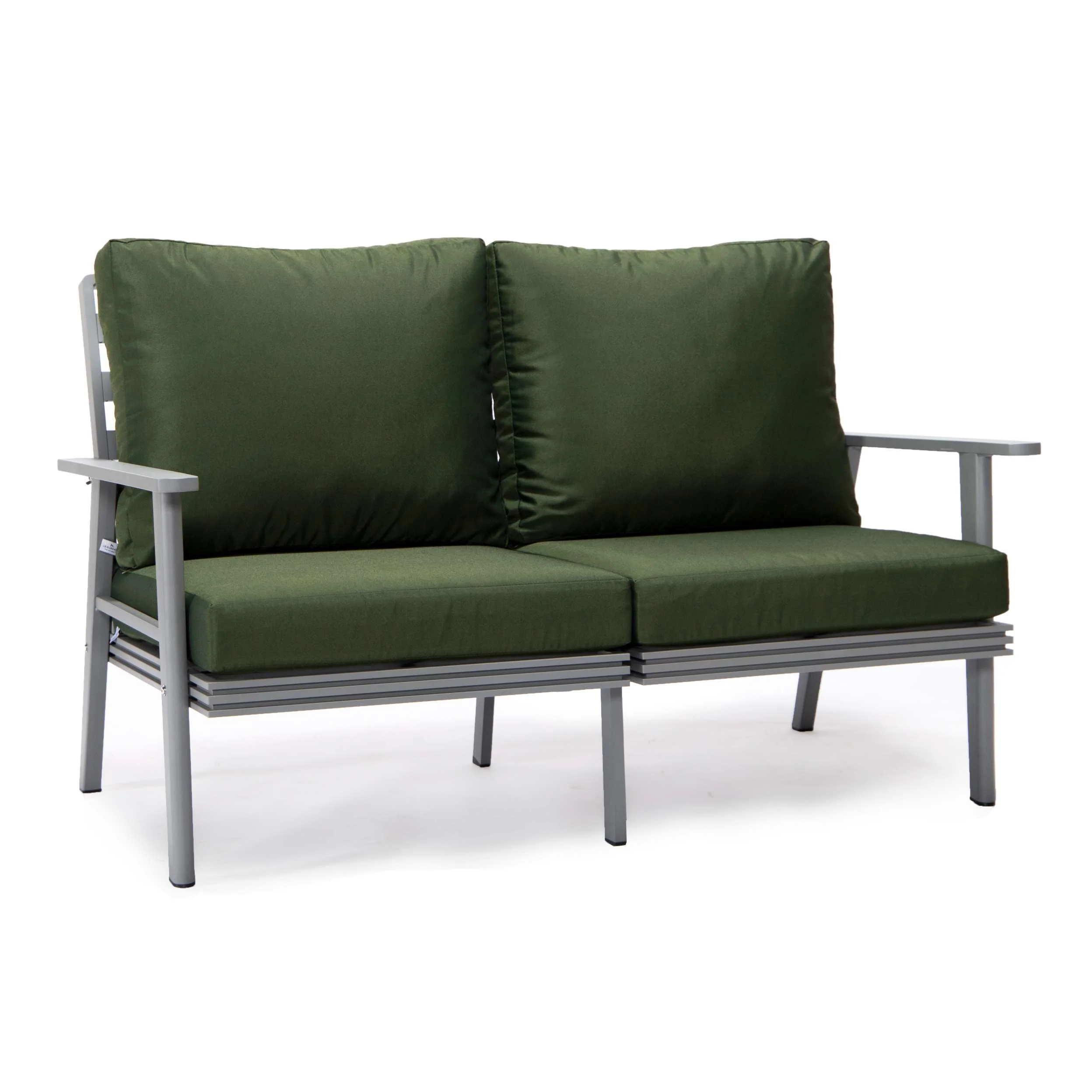 LeisureMod Walbrooke Modern Grey Patio Conversation With Square Fire Pit & Tank Holder - Image 39