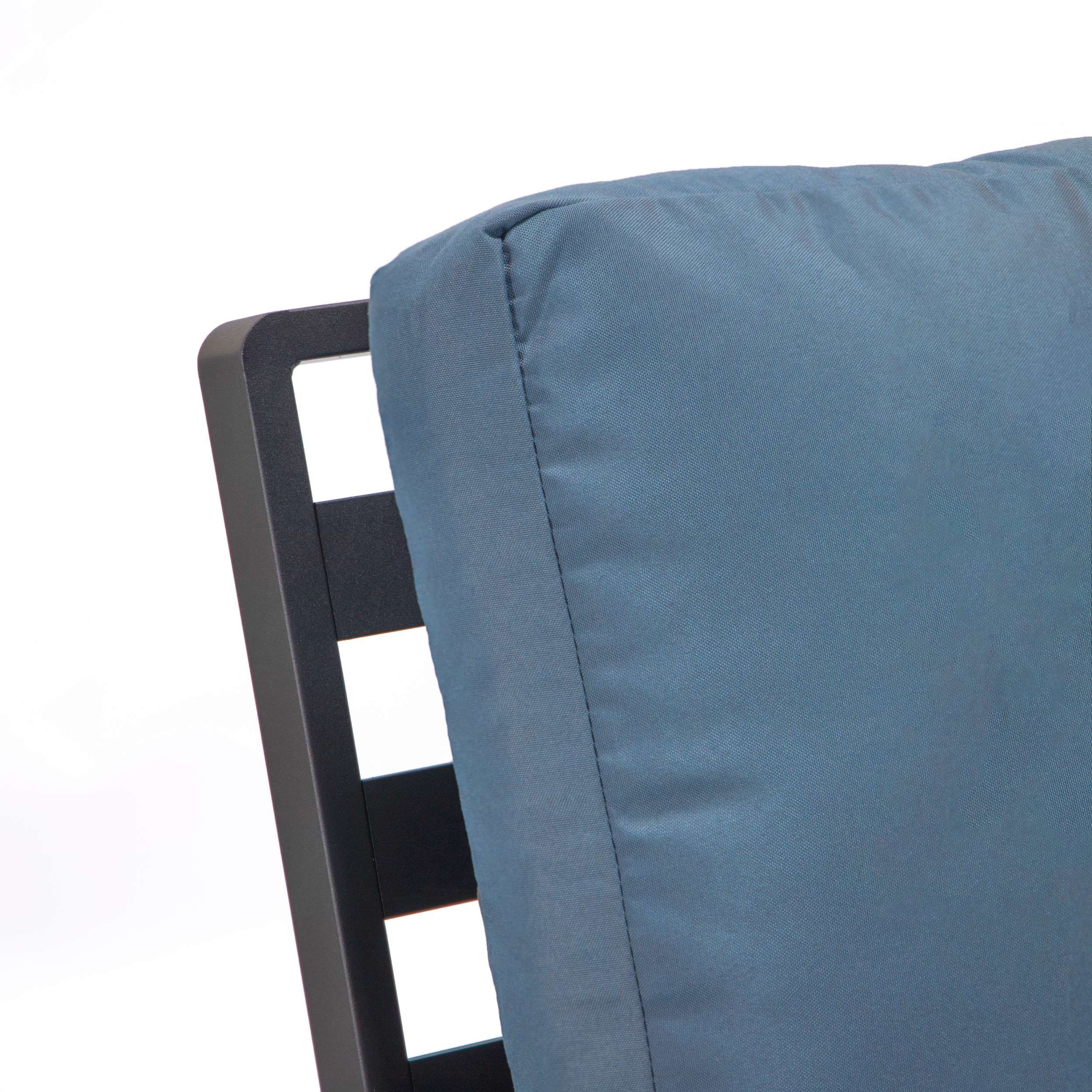 Leisuremod Walbrooke Modern Outdoor Patio Loveseat with Black Aluminum Frame and Removable Cushions For Patio and Backyard Garden - Image 14