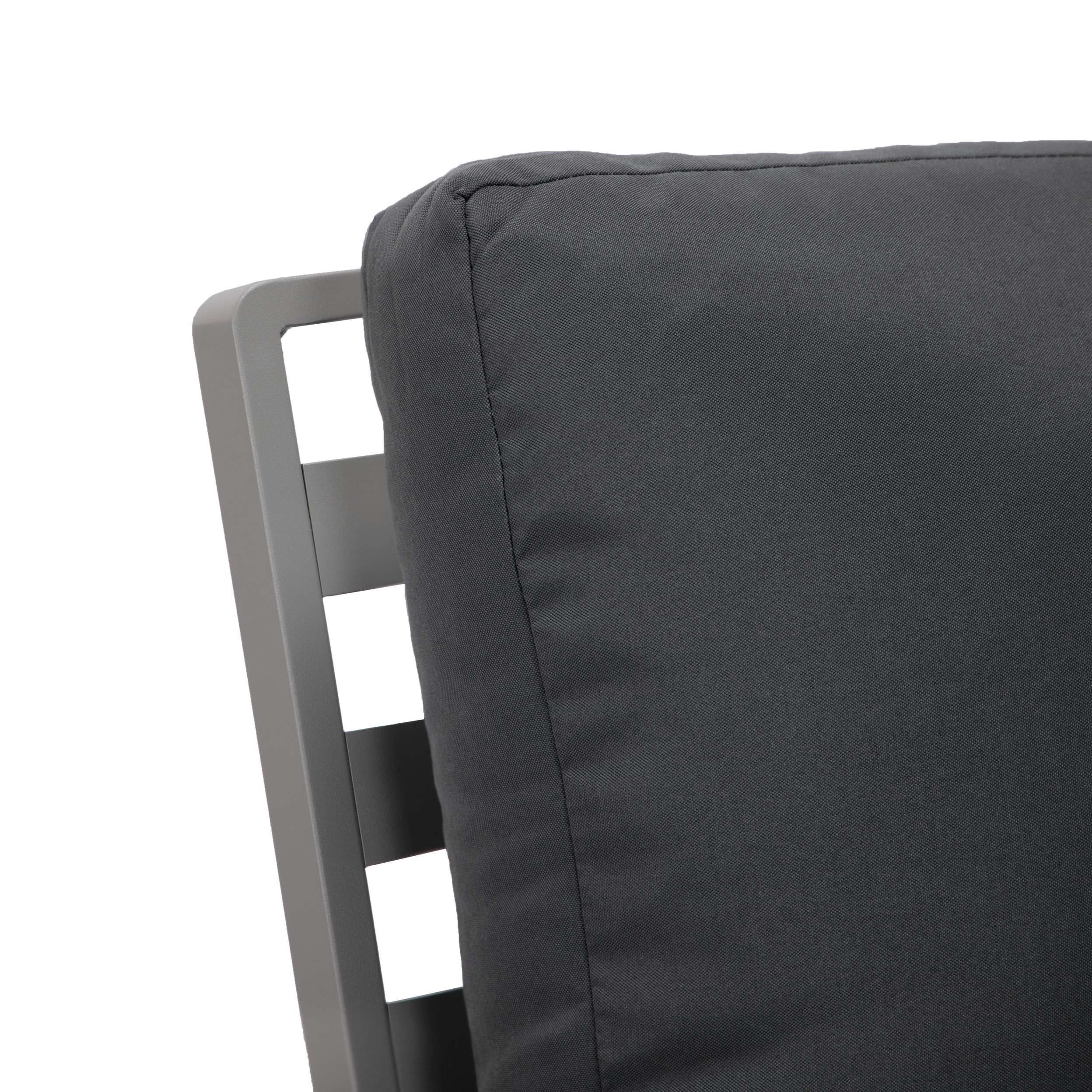 Leisuremod Walbrooke Modern Outdoor Patio Loveseat with Gray Aluminum Frame and Removable Cushions For Patio and Backyard Garden - Image 3