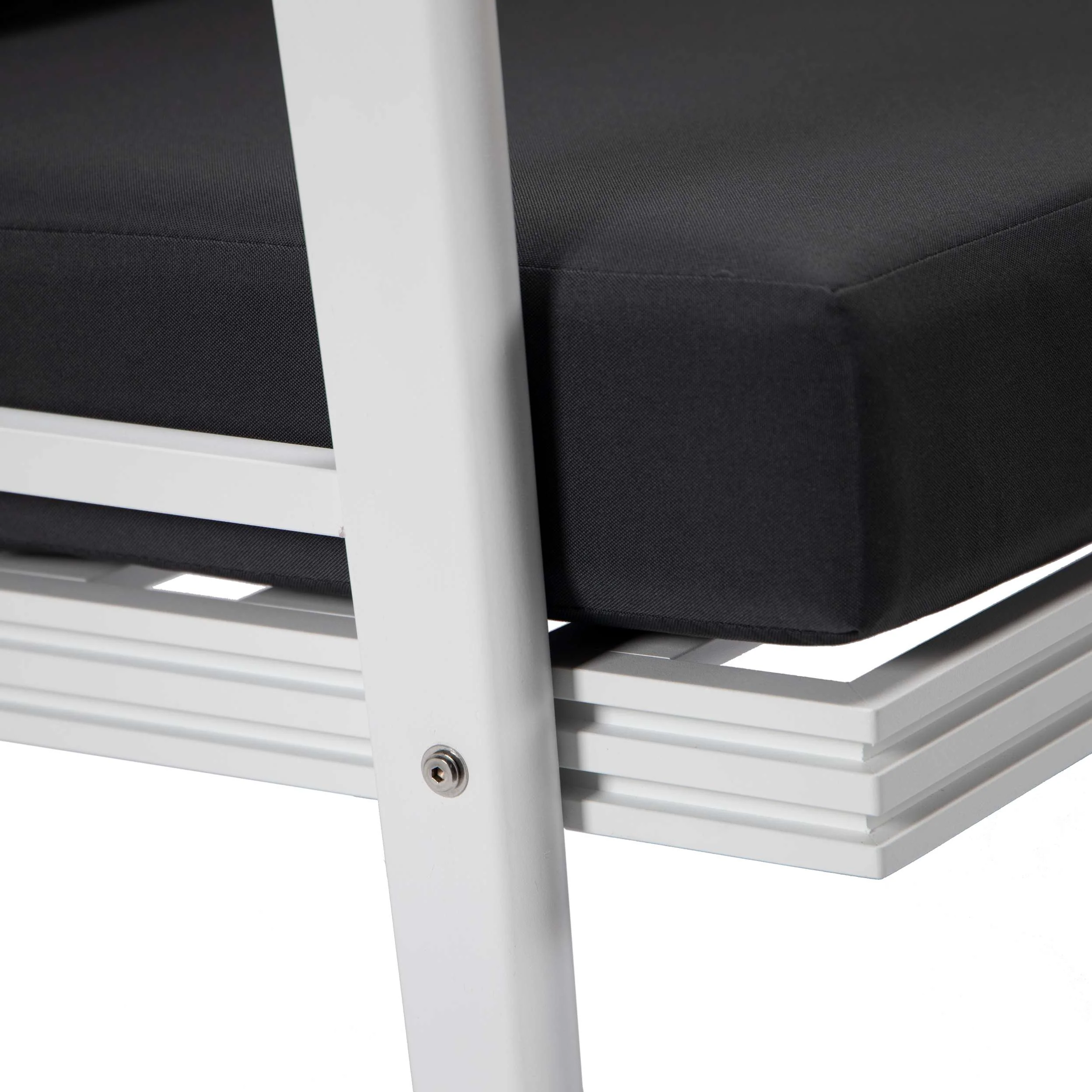 LeisureMod Walbrooke Modern White Patio Conversation With Square Fire Pit & Tank Holder - Image 16