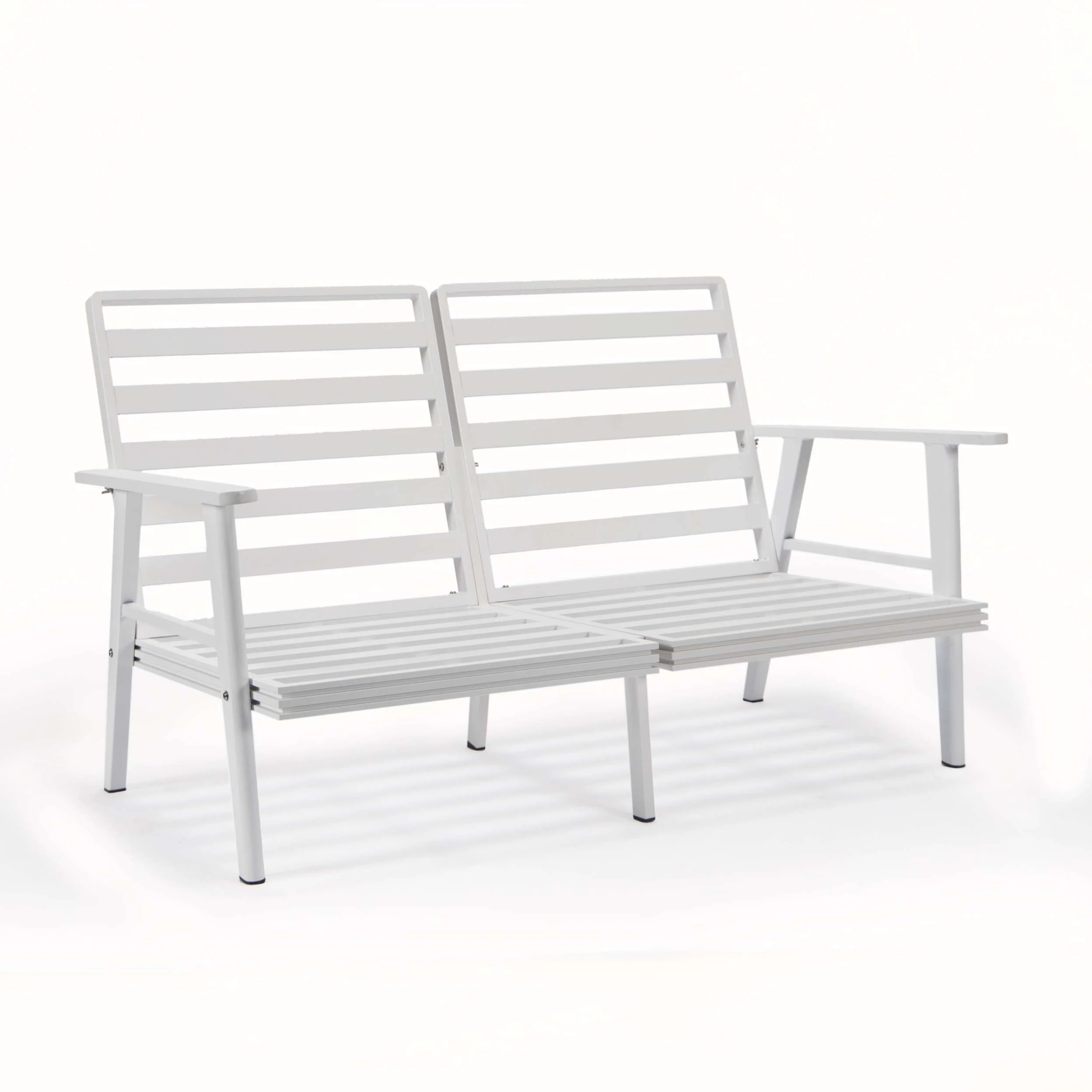 LeisureMod Walbrooke Modern White Patio Conversation With Square Fire Pit & Tank Holder - Image 37