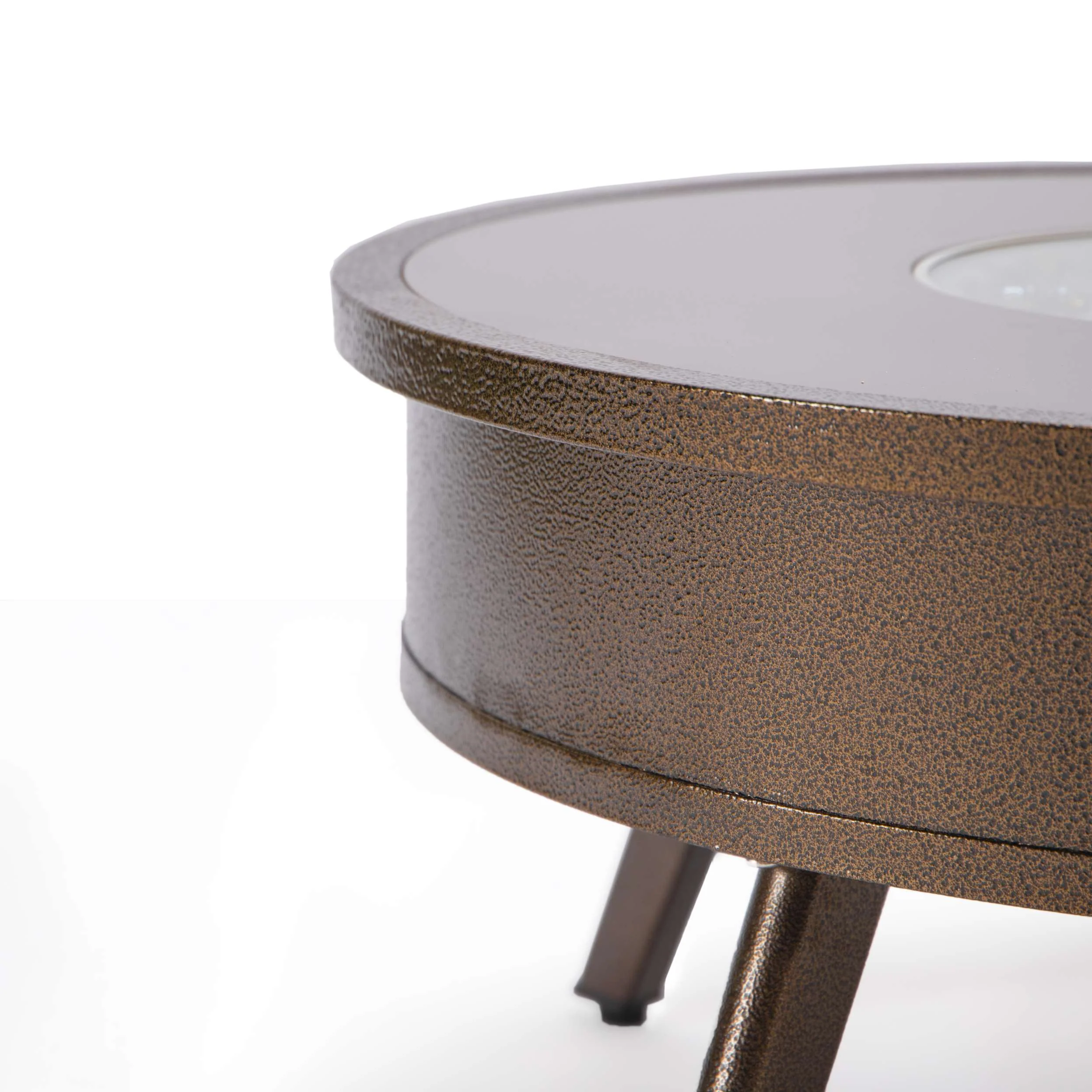 Leisuremod Walbrooke Outdoor Patio Aluminum Round Fire Pit Side Table - Image 24
