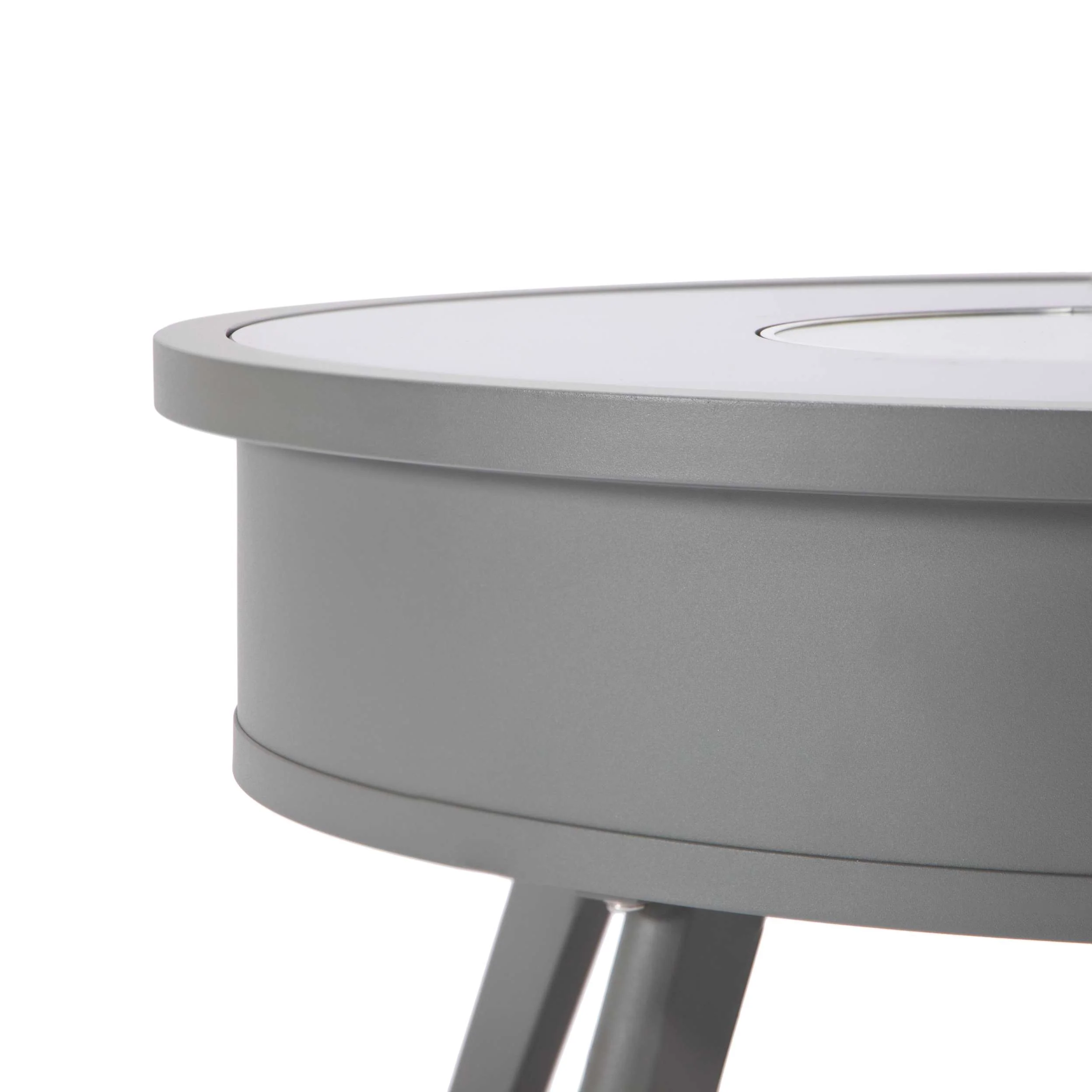 Leisuremod Walbrooke Outdoor Patio Aluminum Round Fire Pit Side Table - Image 36