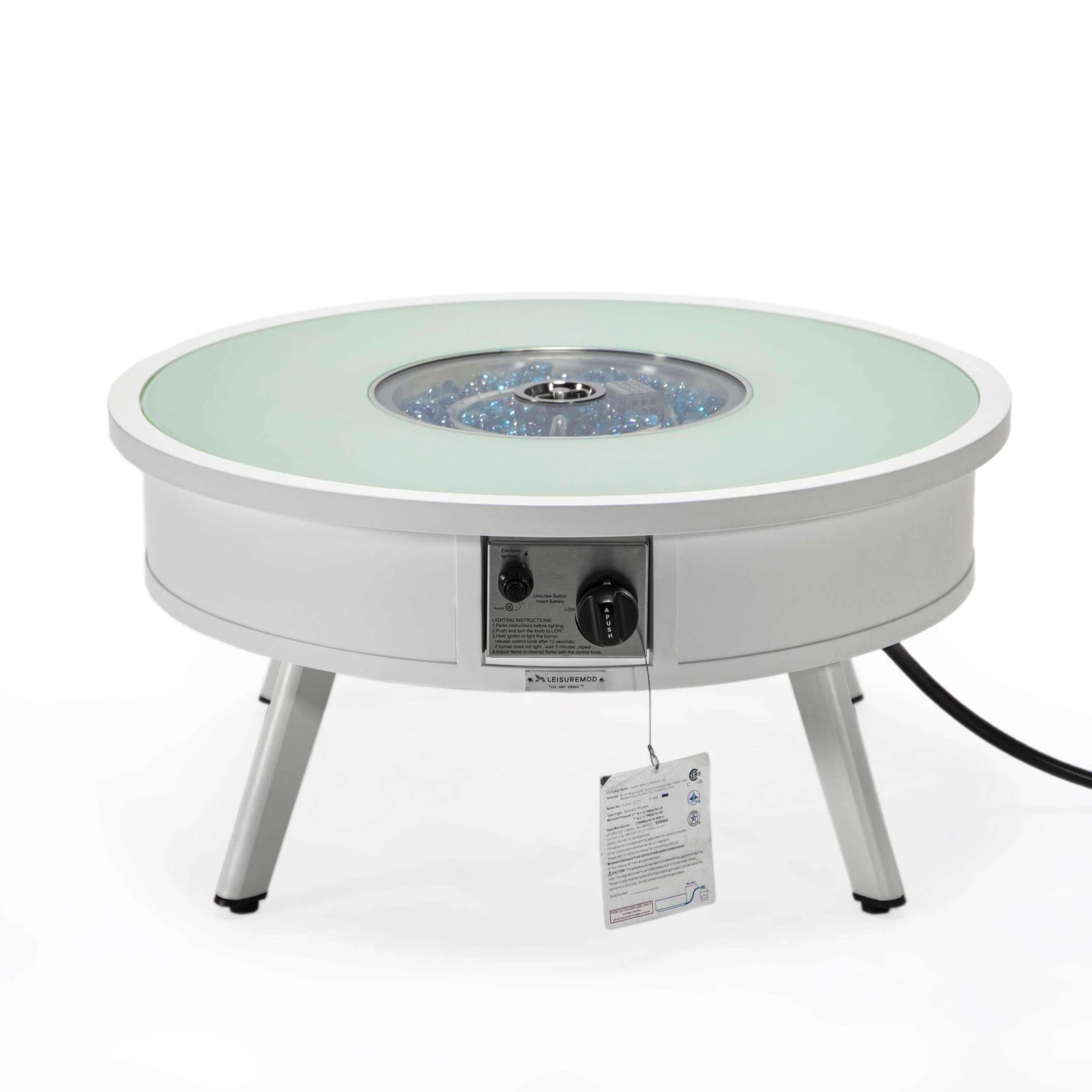Leisuremod Walbrooke Outdoor Patio Aluminum Round Fire Pit Side Table - Image 52