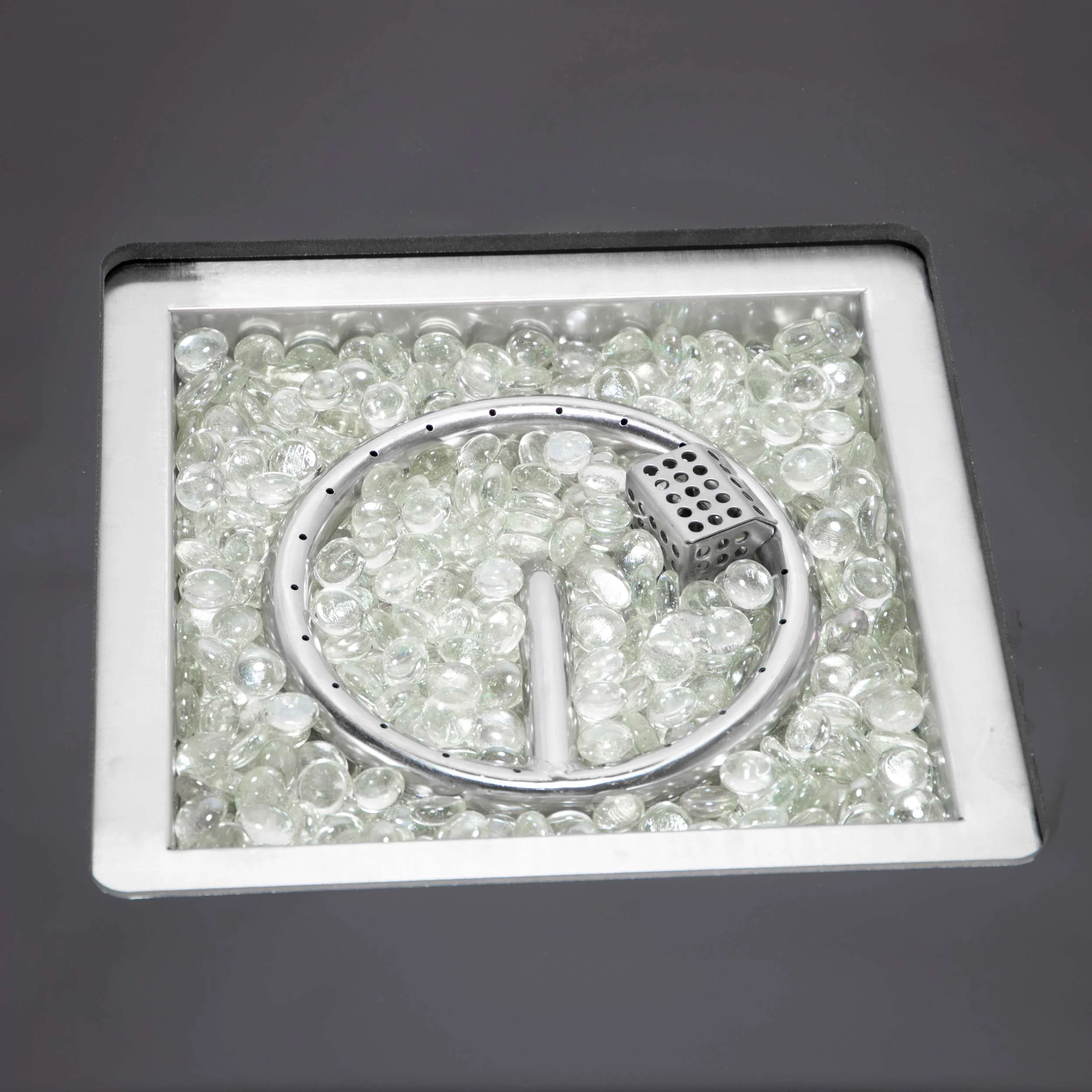 Leisuremod Walbrooke Outdoor Patio Aluminum Square Slats Design Fire Pit Side Table - Image 12