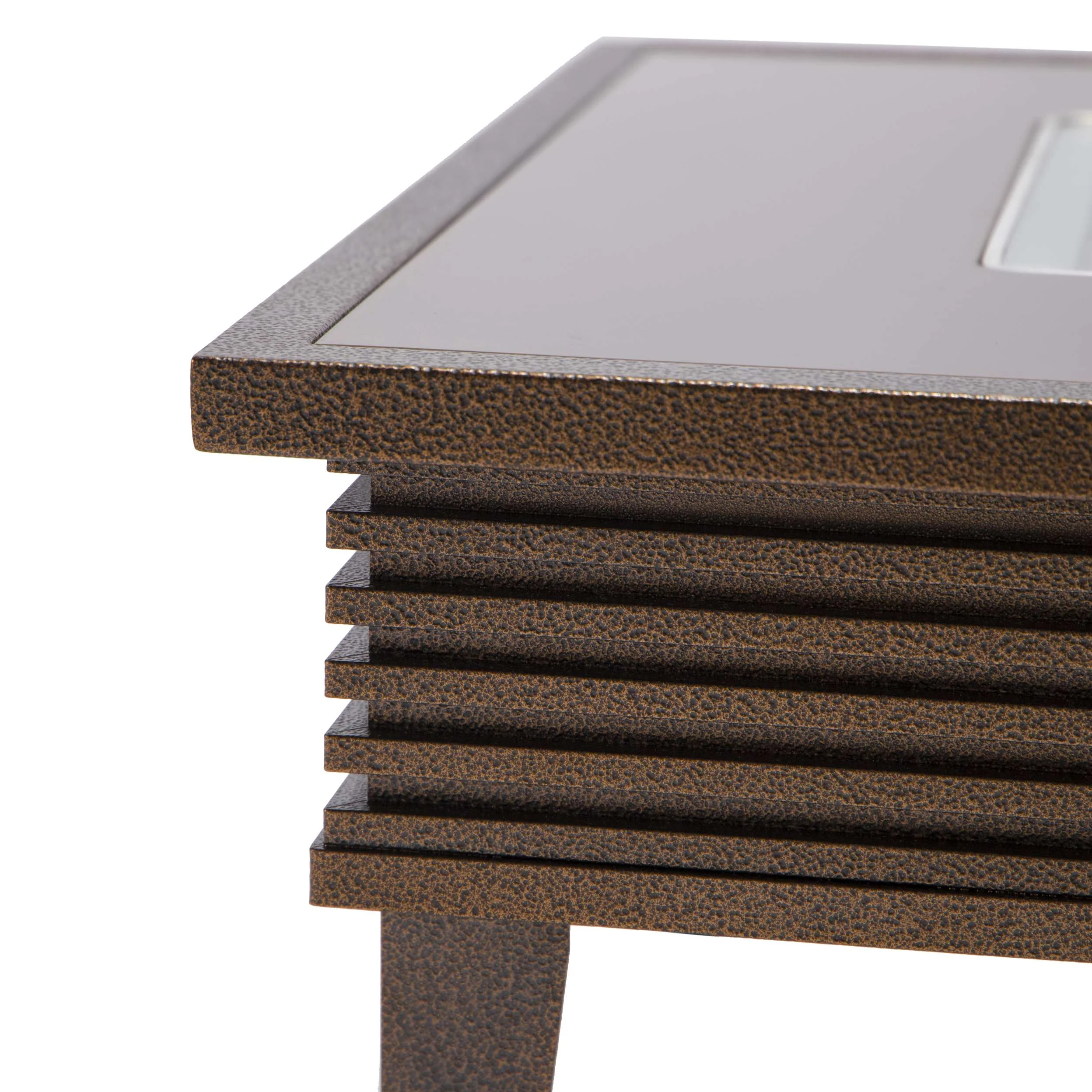 Leisuremod Walbrooke Outdoor Patio Aluminum Square Slats Design Fire Pit Side Table - Image 22