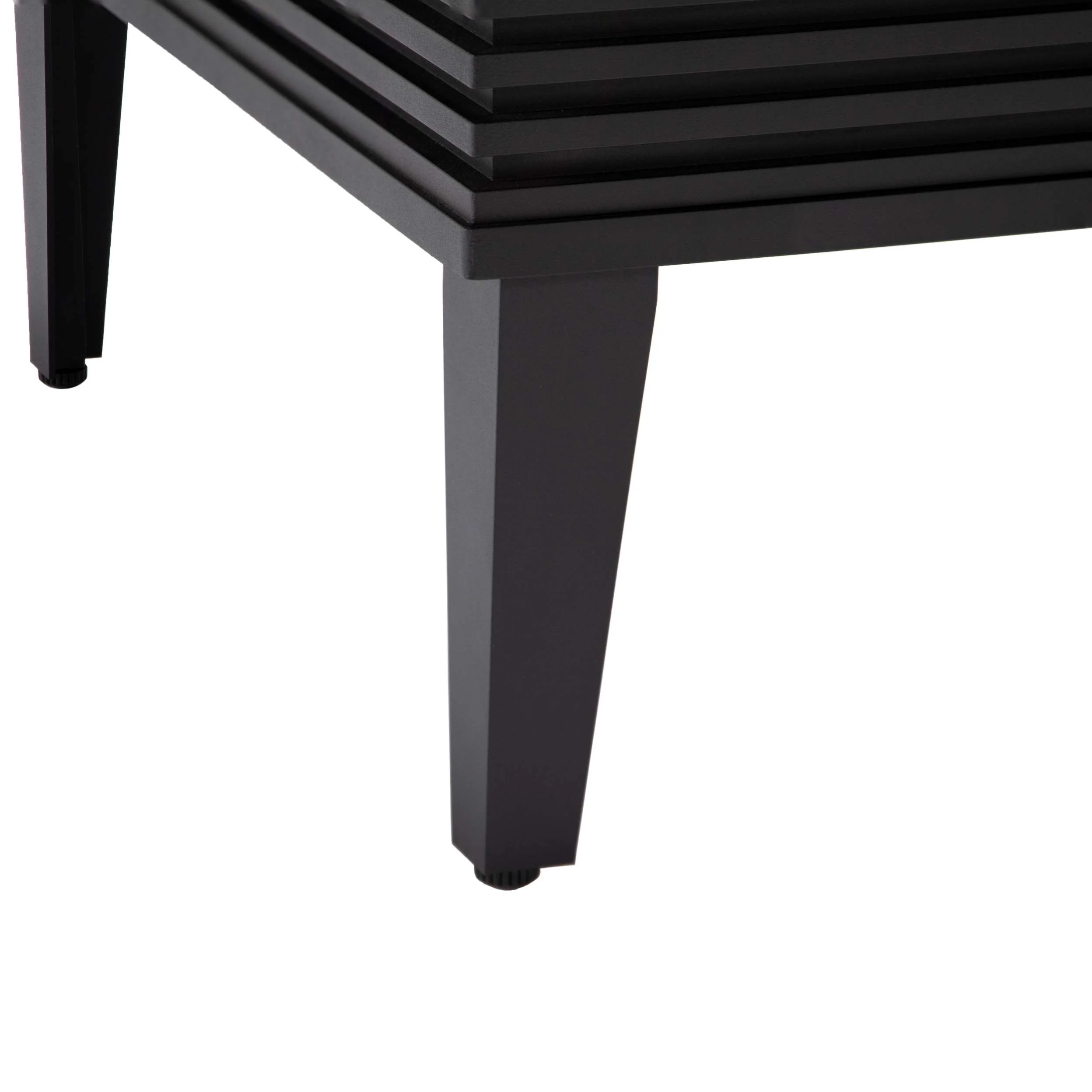 Leisuremod Walbrooke Outdoor Patio Aluminum Square Slats Design Fire Pit Side Table - Image 3