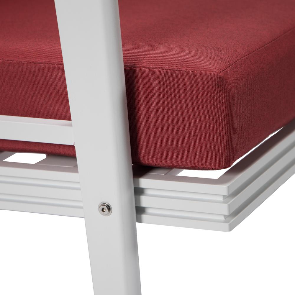 LeisureMod Walbrooke Outdoor Patio White Aluminum Armchairs With Cushions Set Of 2 - Image 22
