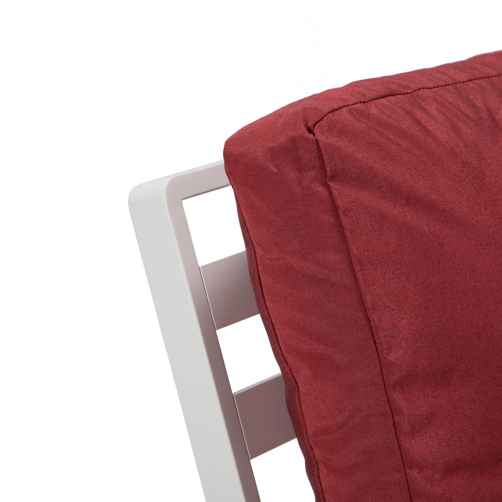 LeisureMod Walbrooke Outdoor Patio White Aluminum Armchairs With Cushions Set Of 2 - Image 23