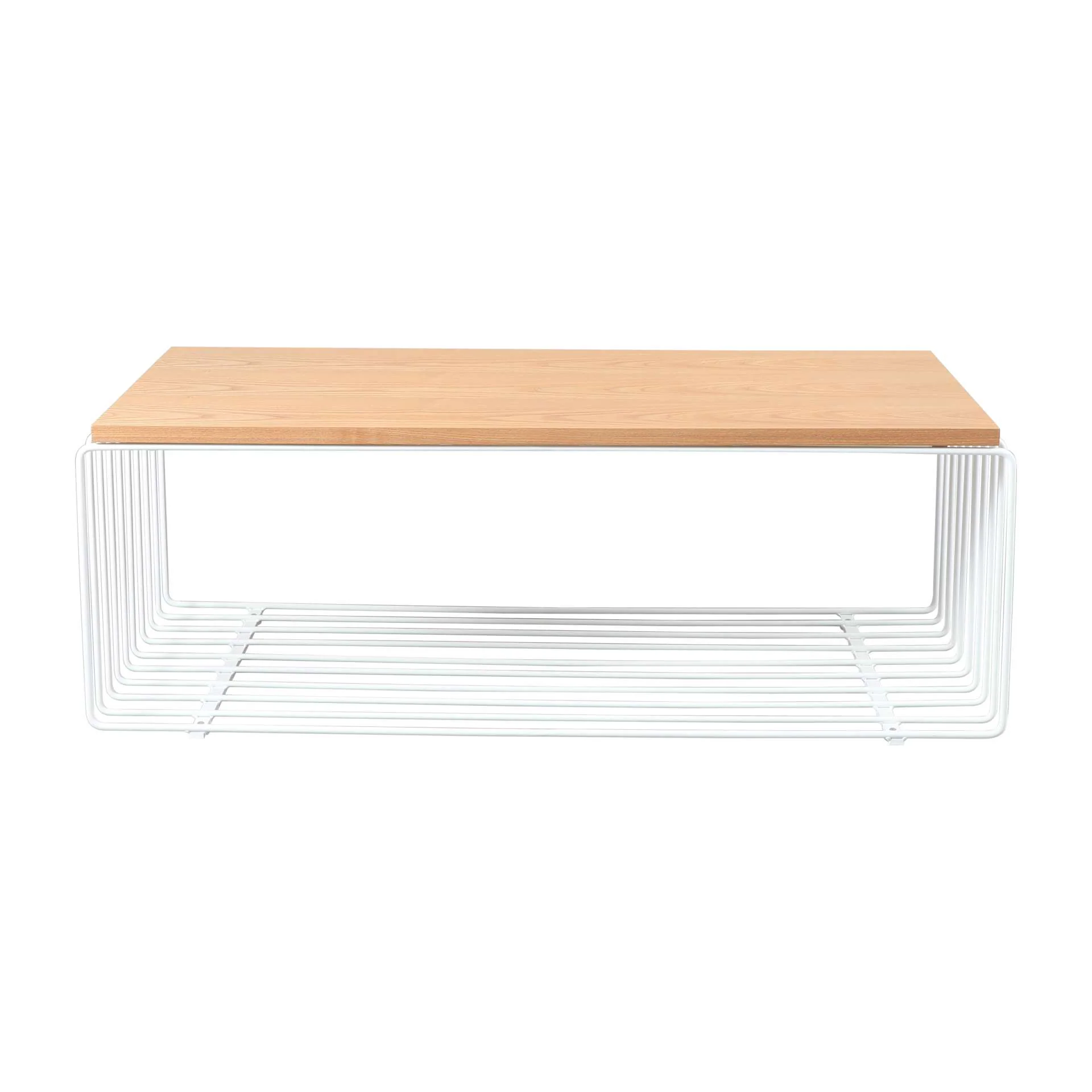 LeisureMod Walden Rectangular Coffee Table with Ash Veneer Top and Powder Coated Steel Frame - Image 13