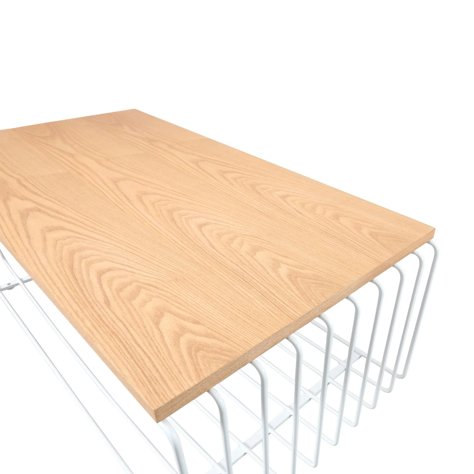 LeisureMod Walden Rectangular Coffee Table with Ash Veneer Top and Powder Coated Steel Frame - Image 17