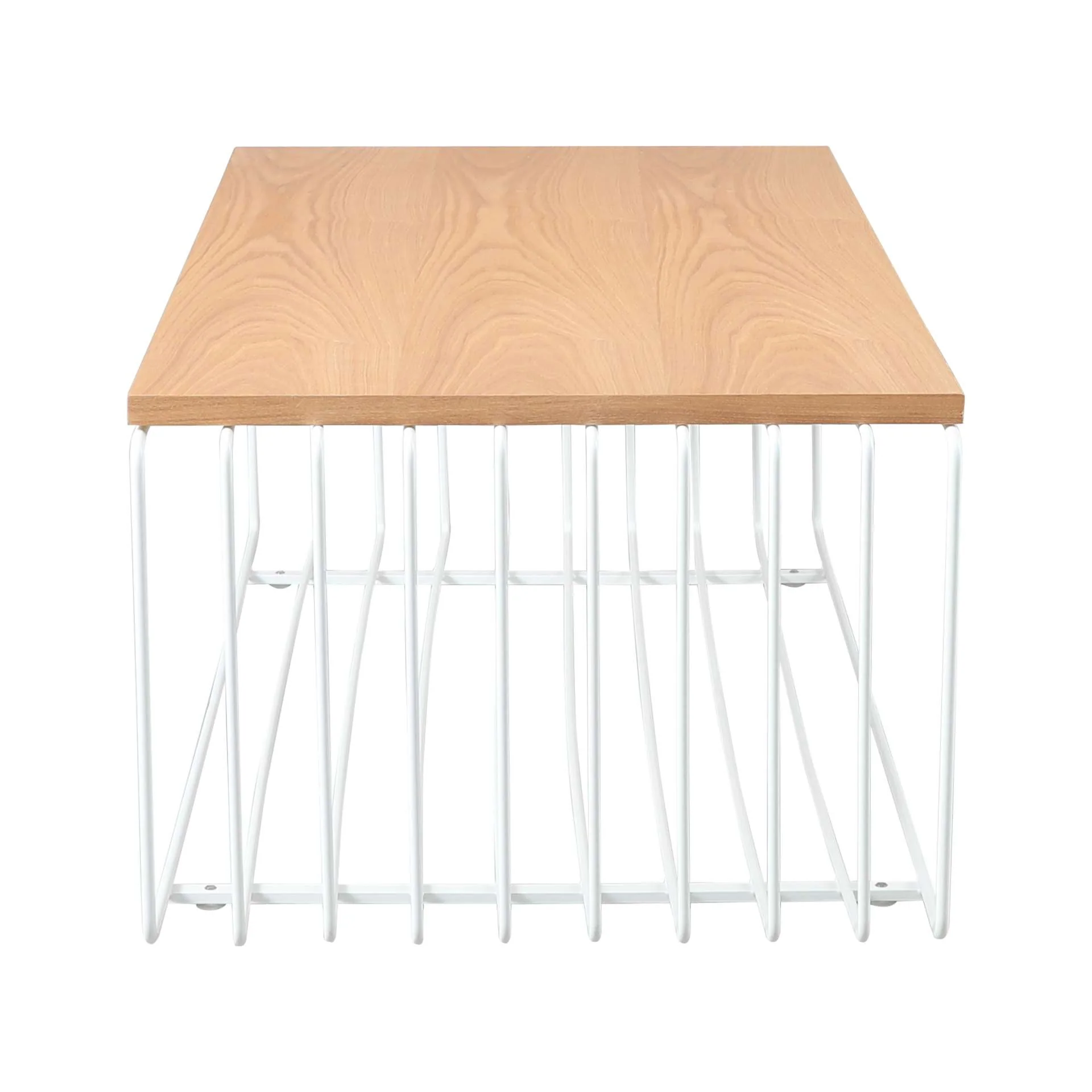 LeisureMod Walden Rectangular Coffee Table with Ash Veneer Top and Powder Coated Steel Frame - Image 19