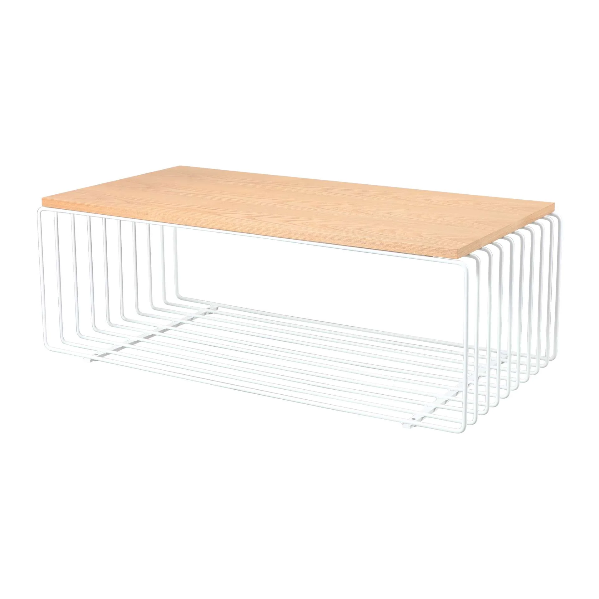 LeisureMod Walden Rectangular Coffee Table with Ash Veneer Top and Powder Coated Steel Frame - Image 20