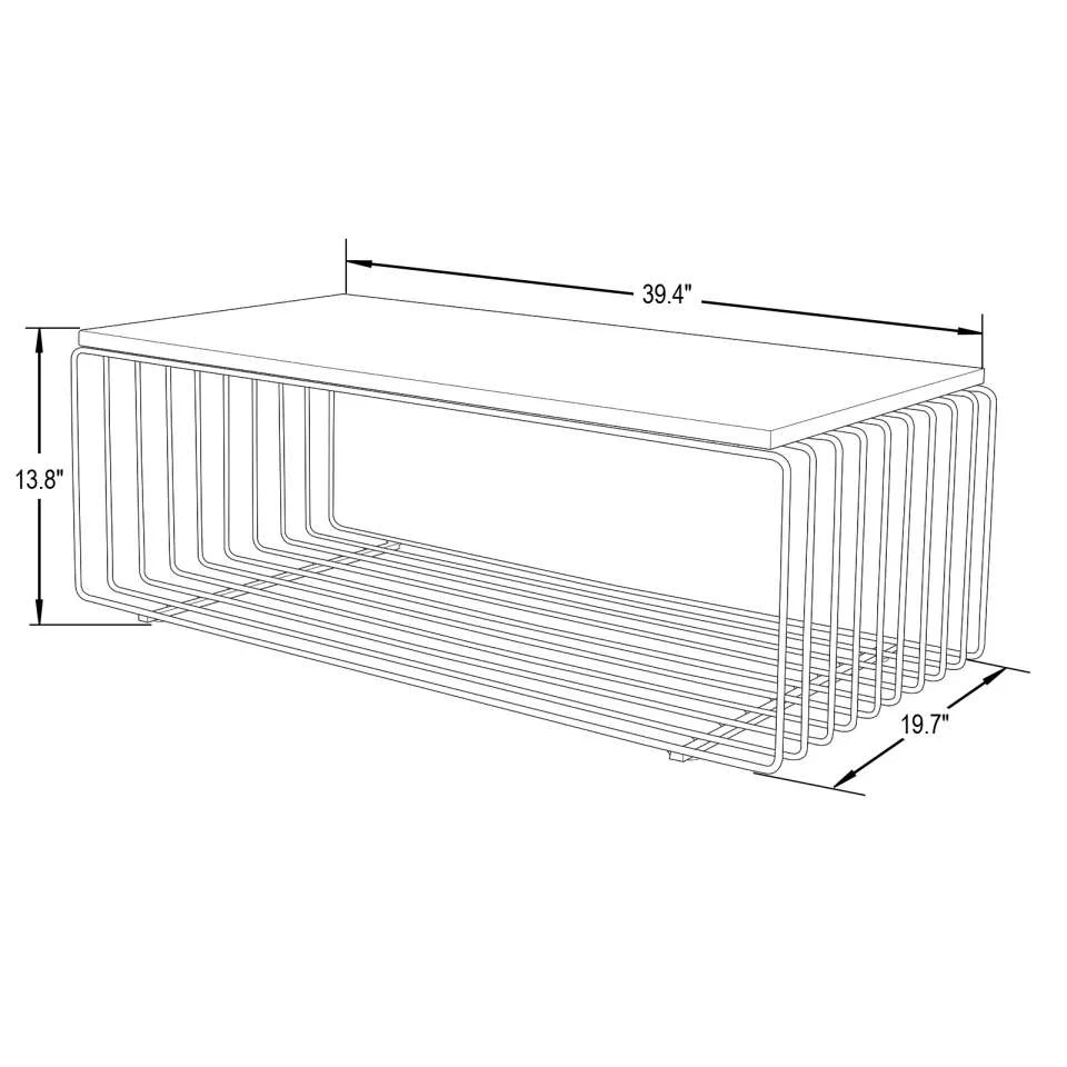 LeisureMod Walden Rectangular Coffee Table with Ash Veneer Top and Powder Coated Steel Frame - Image 24