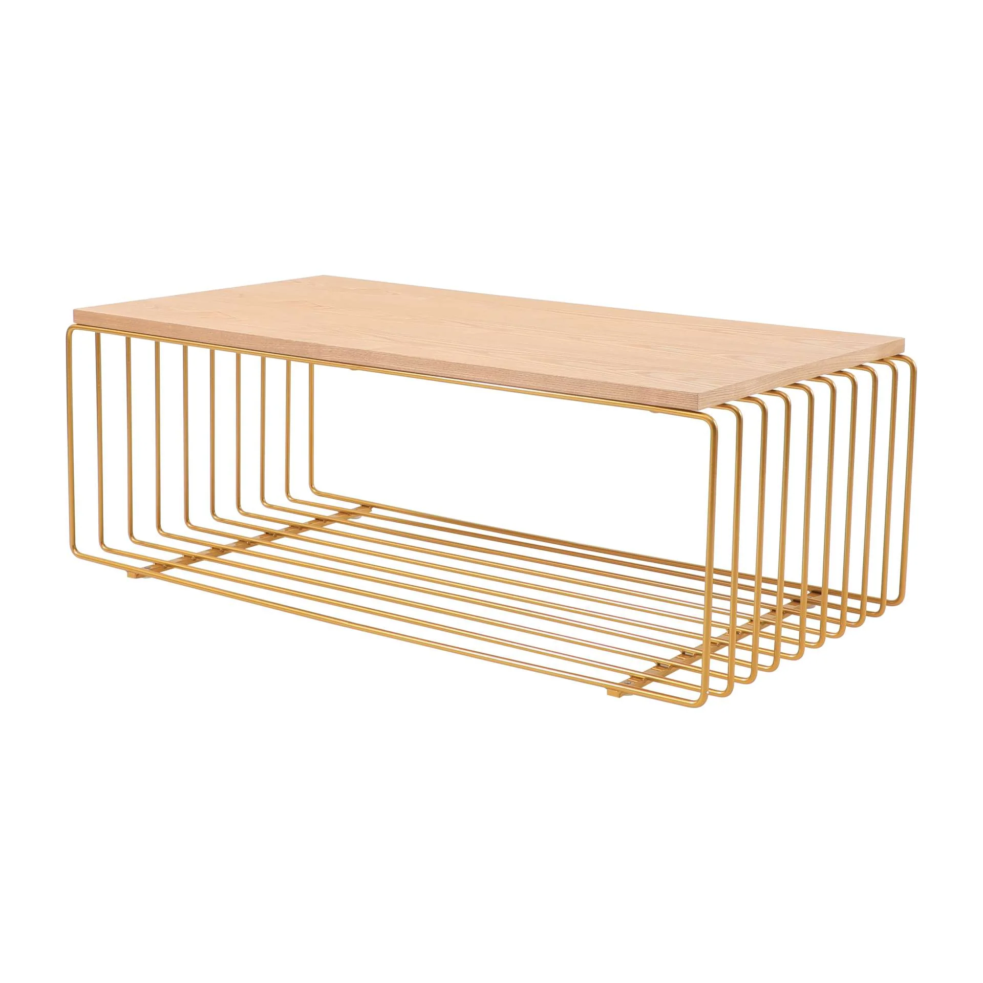 LeisureMod Walden Rectangular Coffee Table with Ash Veneer Top and Powder Coated Steel Frame - Image 30