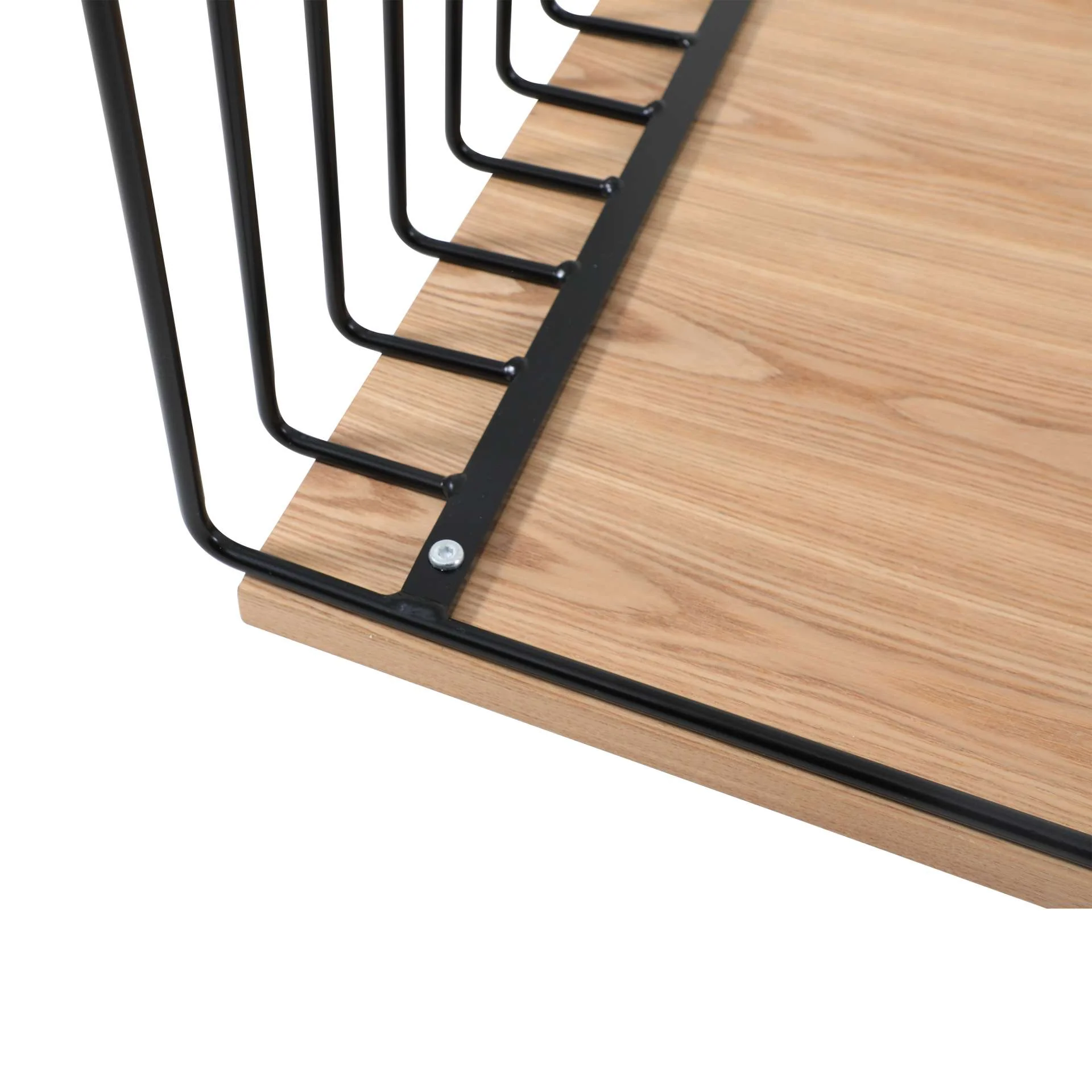 LeisureMod Walden Rectangular Coffee Table with Ash Veneer Top and Powder Coated Steel Frame - Image 5