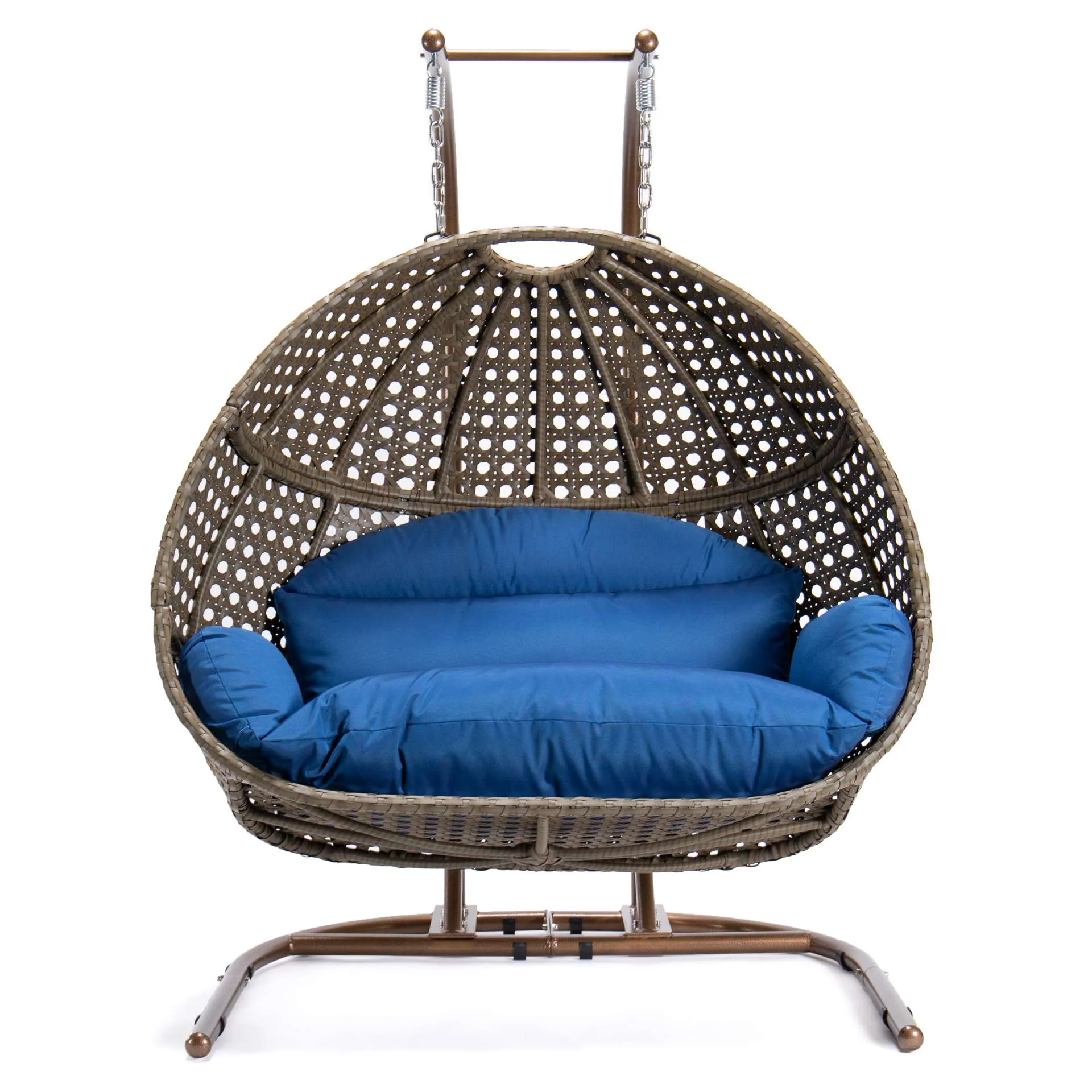 LeisureMod Wicker Hanging Double Egg Swing Chair  - EKDBG-57A - Image 29