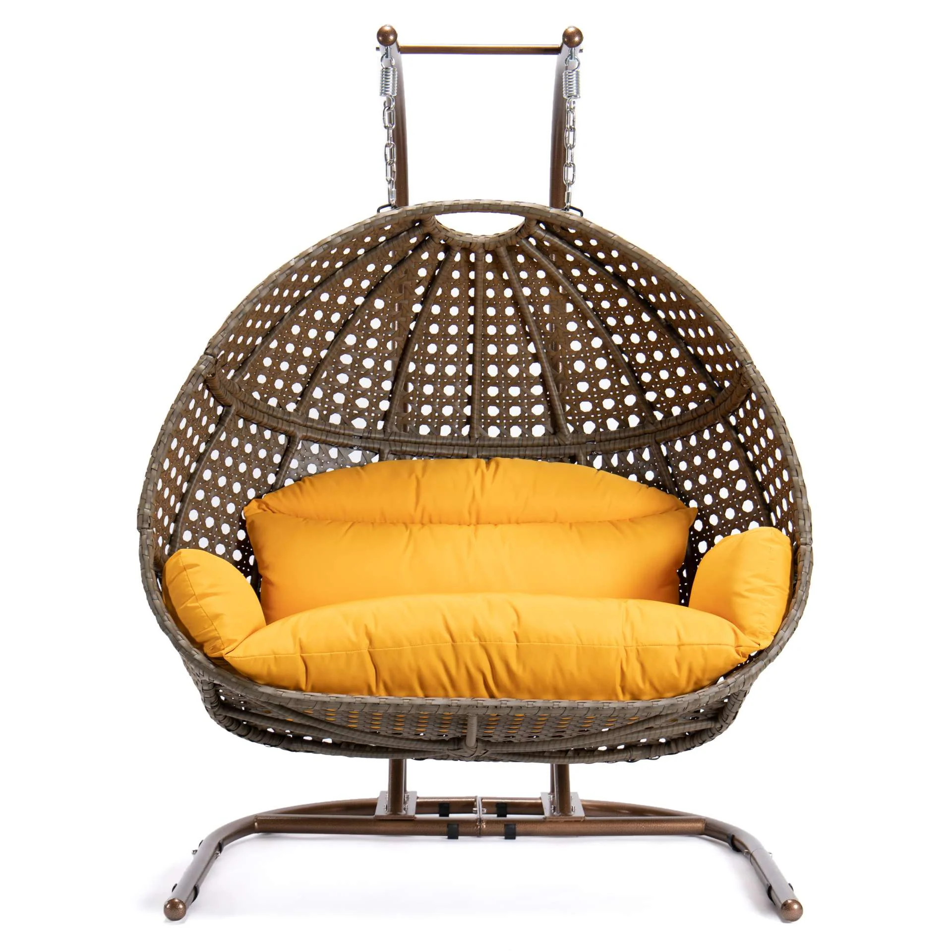 LeisureMod Wicker Hanging Double Egg Swing Chair  - EKDBG-57A - Image 3