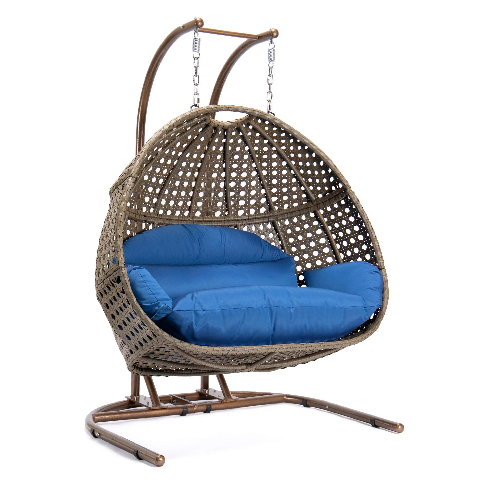 LeisureMod Wicker Hanging Double Egg Swing Chair  - EKDBG-57A - Image 31