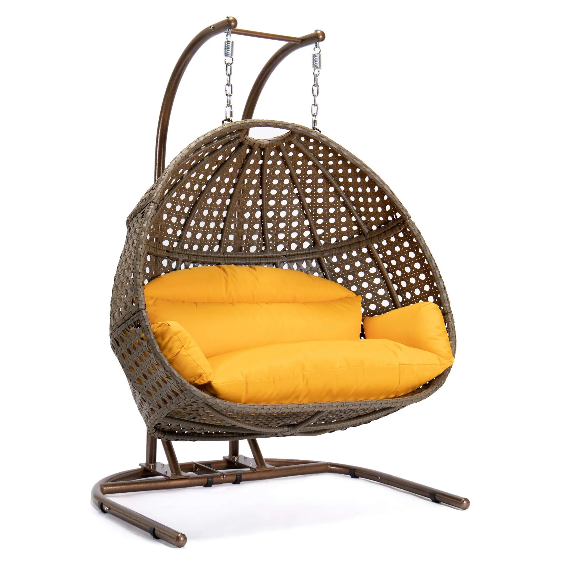 LeisureMod Wicker Hanging Double Egg Swing Chair  - EKDBG-57A - Image 4