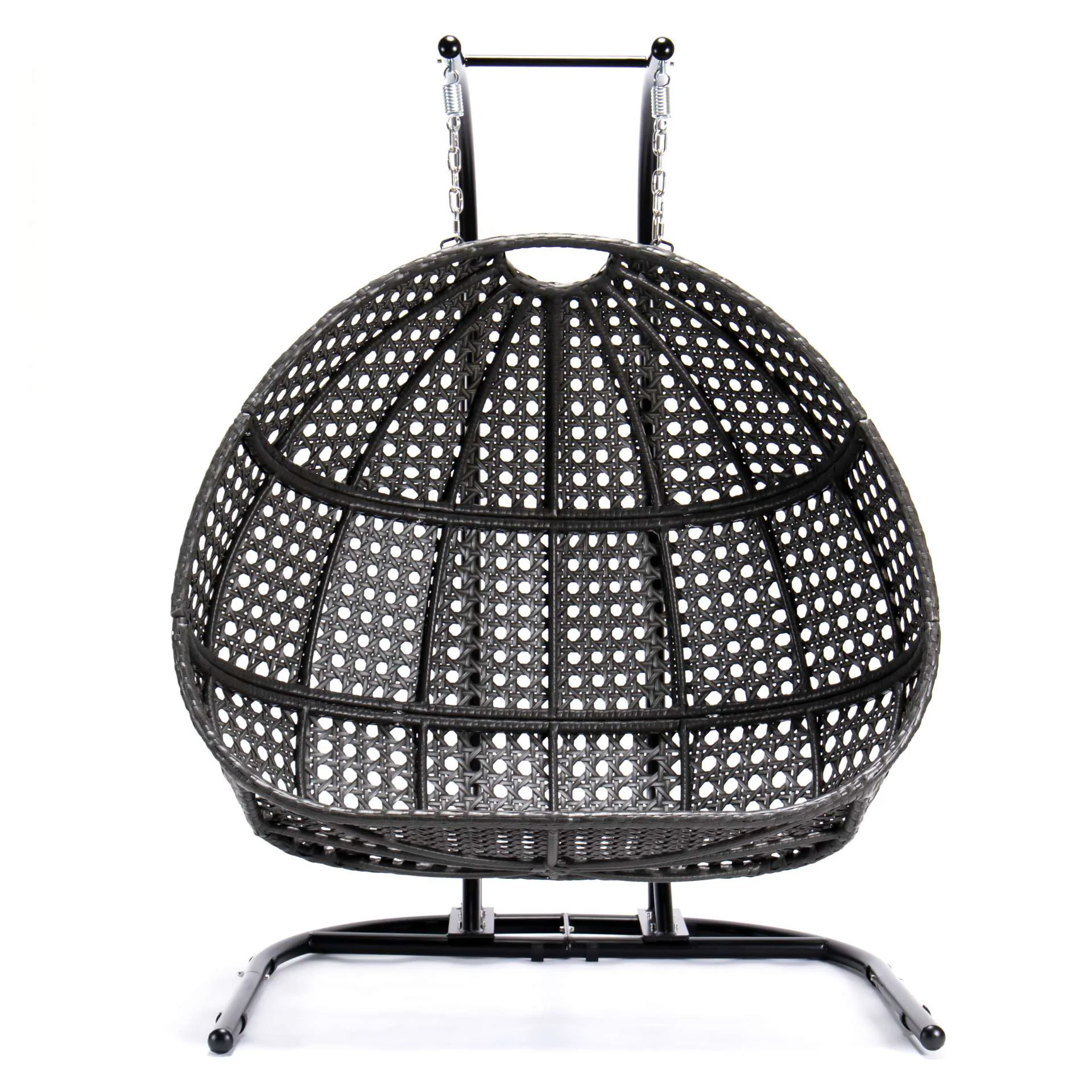 LeisureMod Wicker Hanging Double Egg Swing Chair  - EKDCH-57BR - Image 16