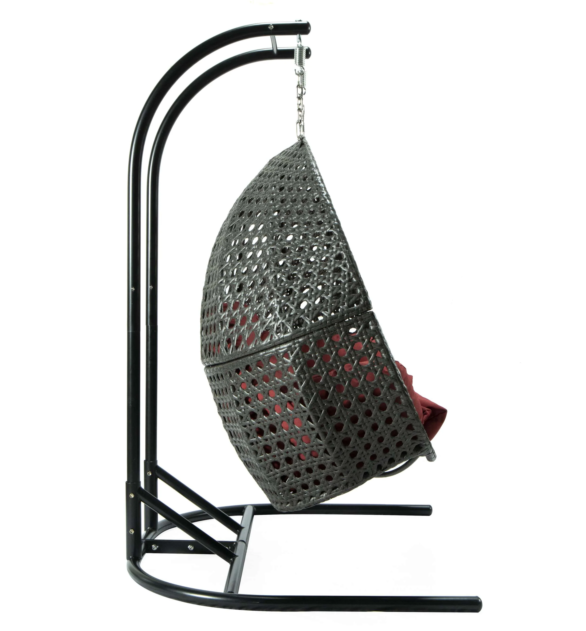 LeisureMod Wicker Hanging Double Egg Swing Chair  - EKDCH-57BR - Image 54