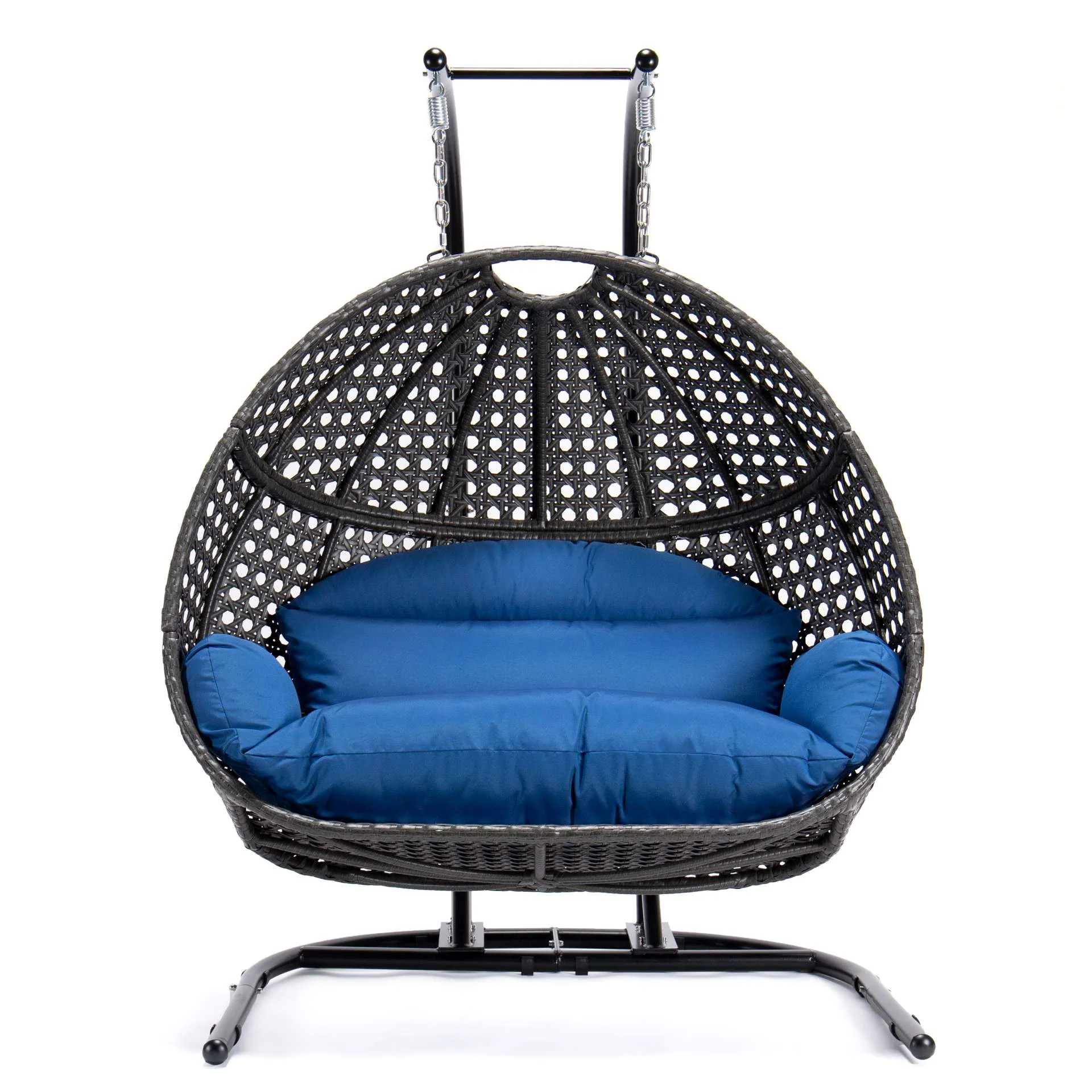 LeisureMod Wicker Hanging Double Egg Swing Chair  - EKDCH-57BR - Image 72