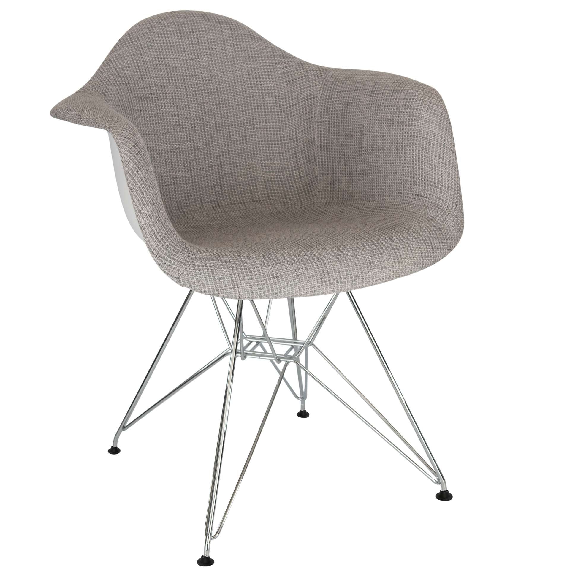 LeisureMod Willow Fabric Eiffel Accent Chair - WM24GRT - Image 2
