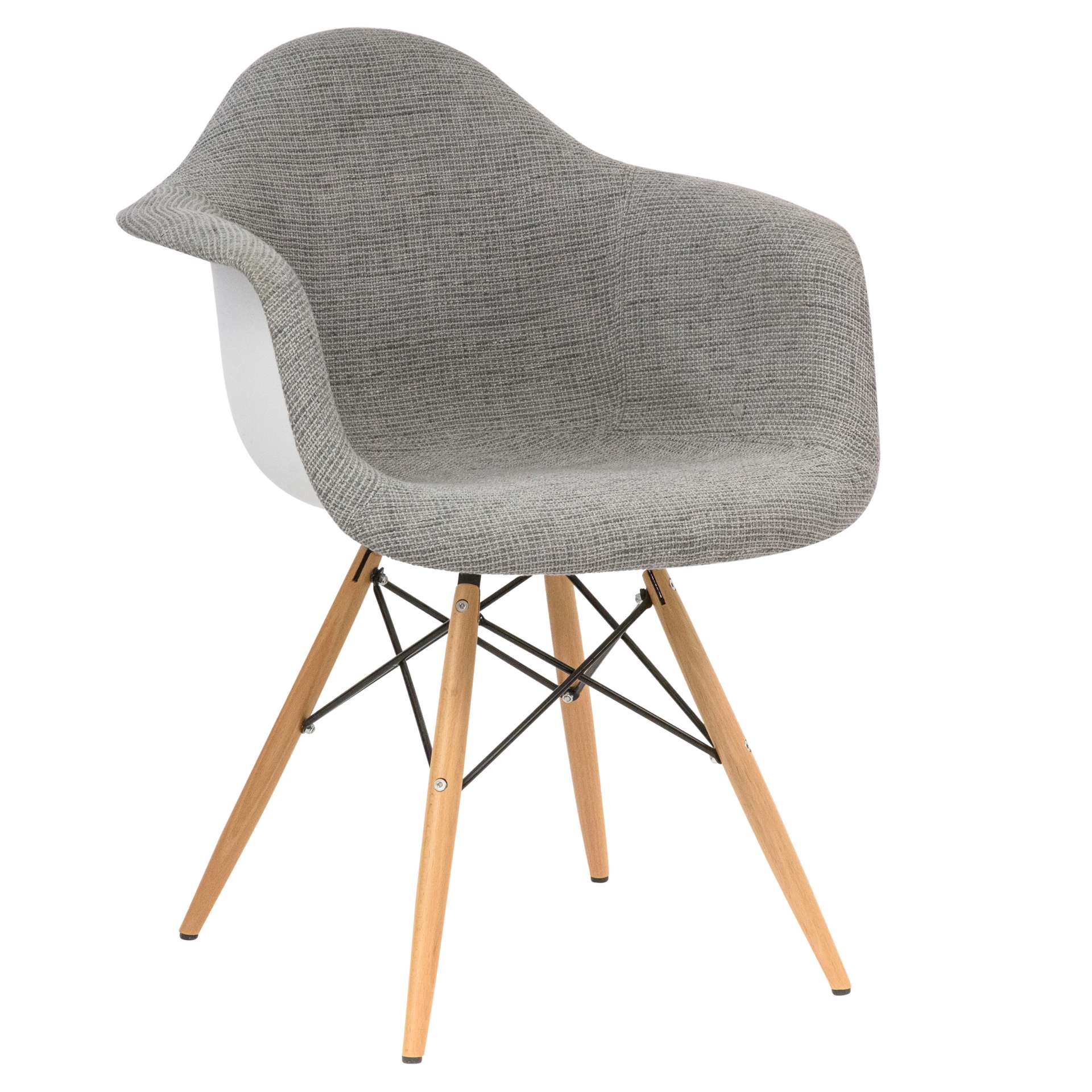 LeisureMod Willow Patchwork Fabric Eiffel Accent Chair - W24FC - Image 11