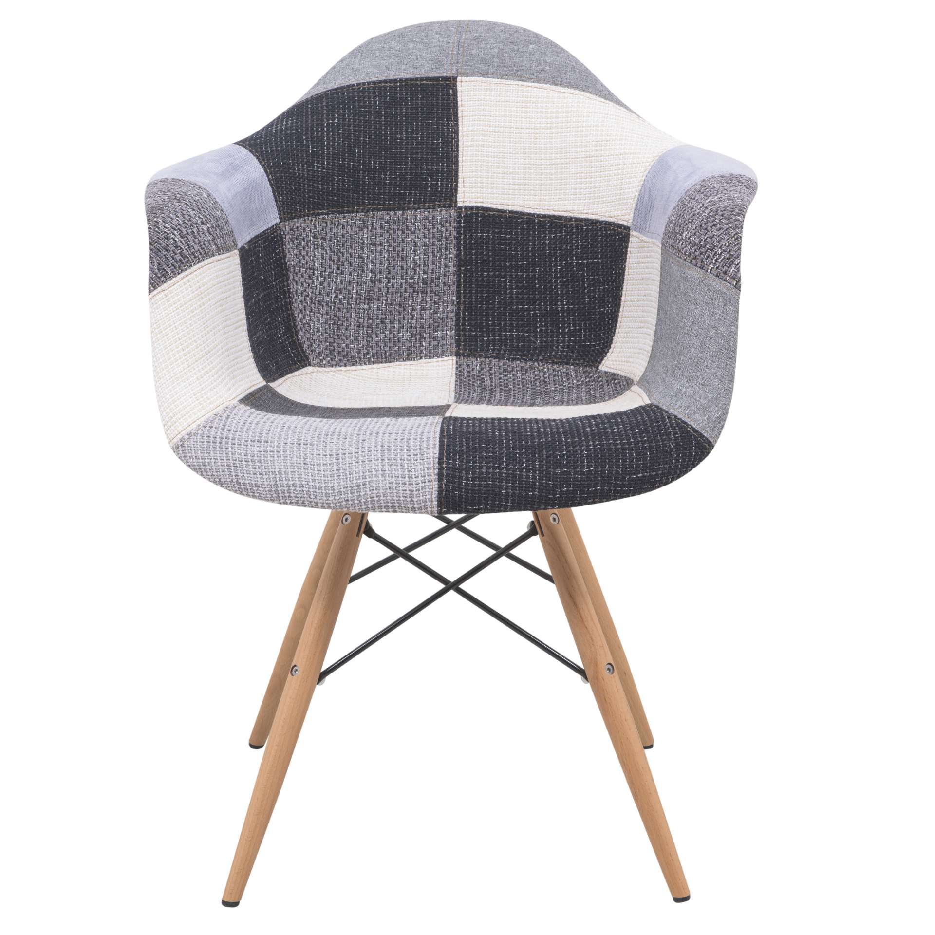 LeisureMod Willow Patchwork Fabric Eiffel Accent Chair - W24FC - Image 8