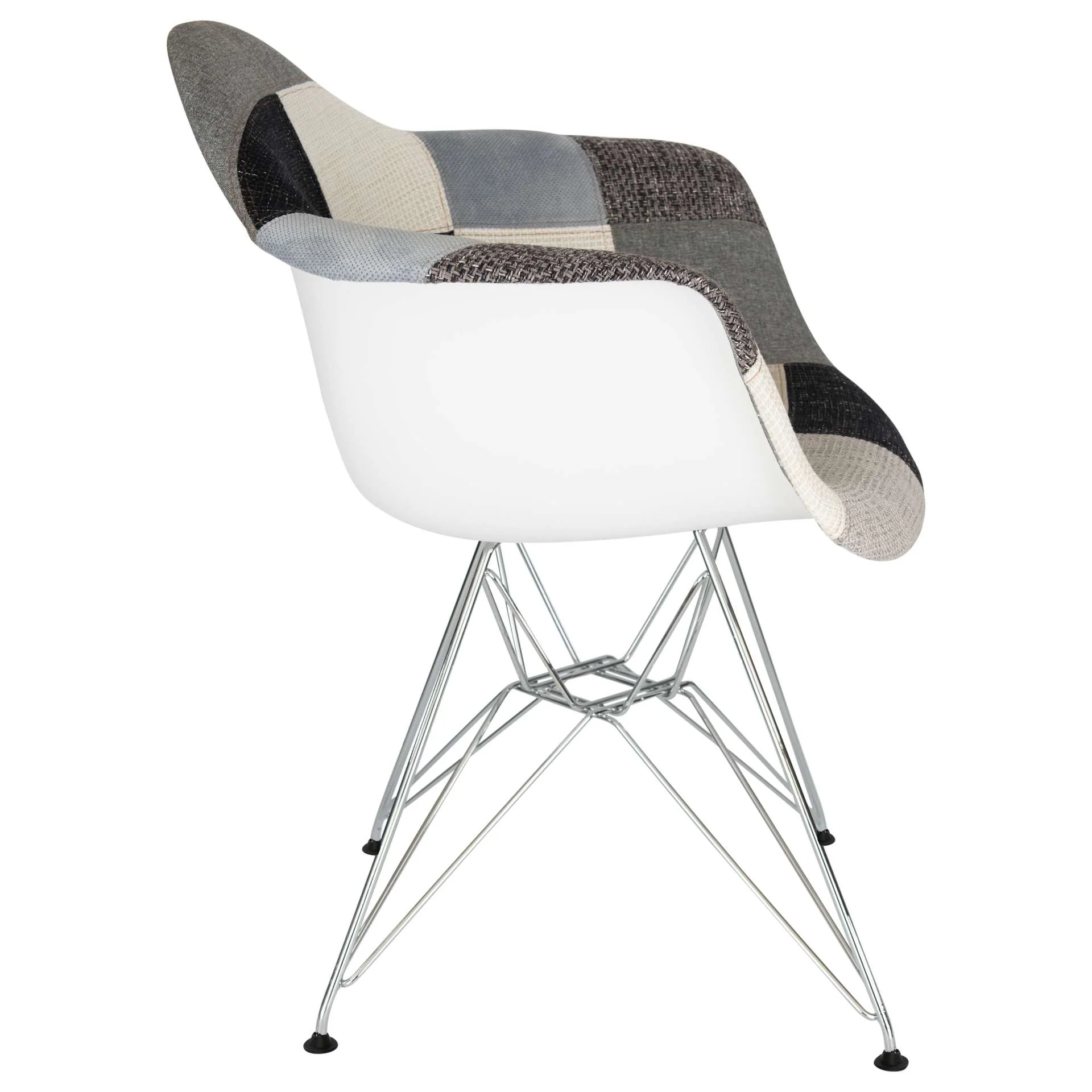 LeisureMod Willow Patchwork Fabric Eiffel Accent Chair - WM24FC - Image 2