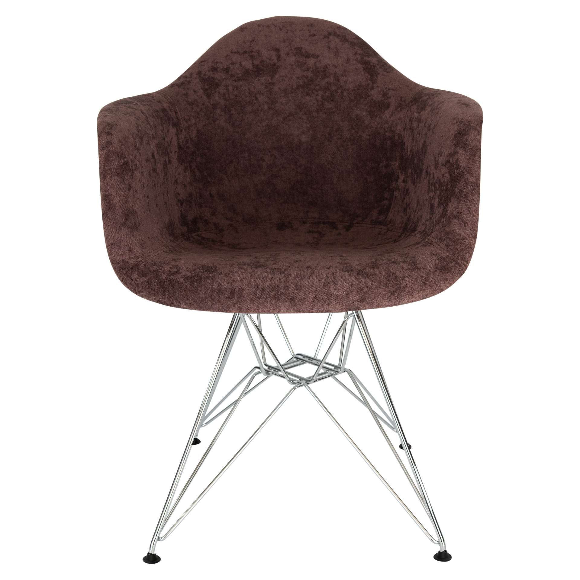 LeisureMod Willow Velvet Eiffel Metal Base Accent Chair - WM24VPR - Image 18