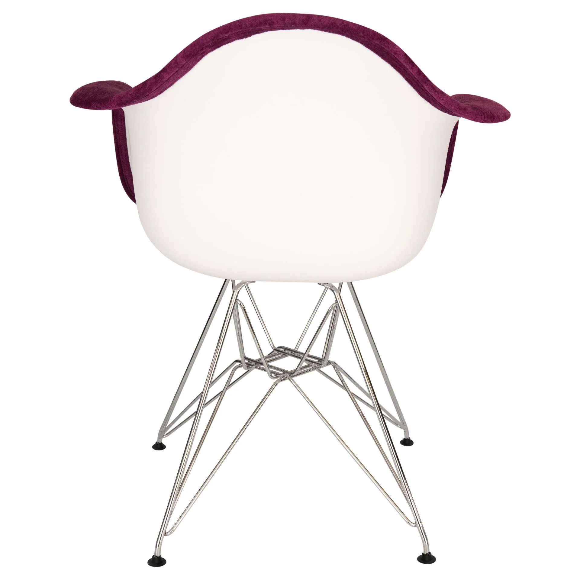 LeisureMod Willow Velvet Eiffel Metal Base Accent Chair - WM24VPR - Image 3