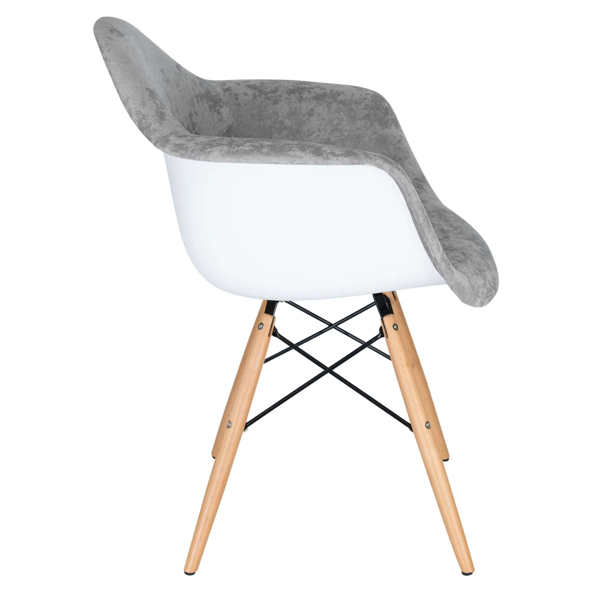 LeisureMod Willow Velvet Eiffel Wooden Base Accent Chair - W24VPR - Image 13