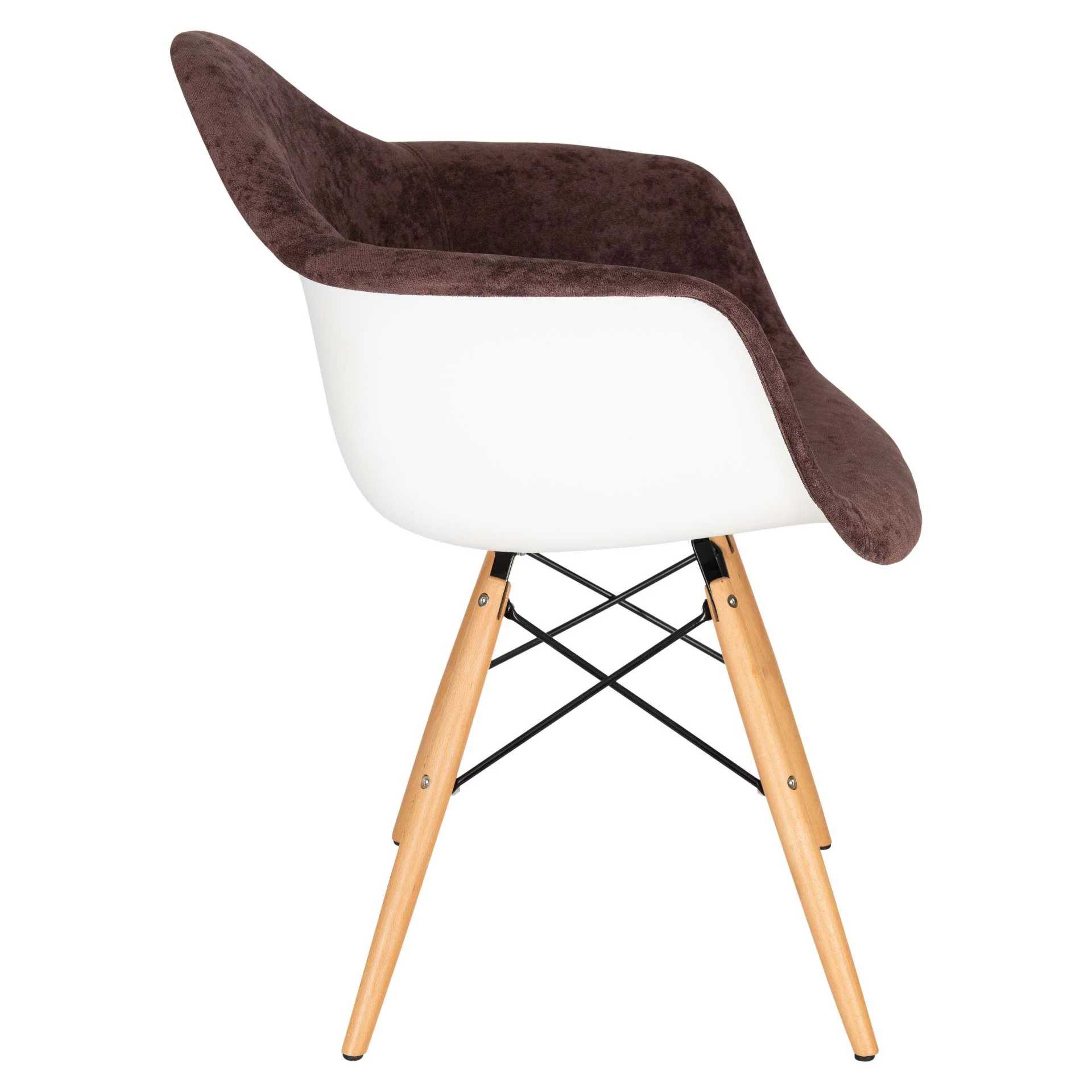 LeisureMod Willow Velvet Eiffel Wooden Base Accent Chair - W24VPR - Image 20