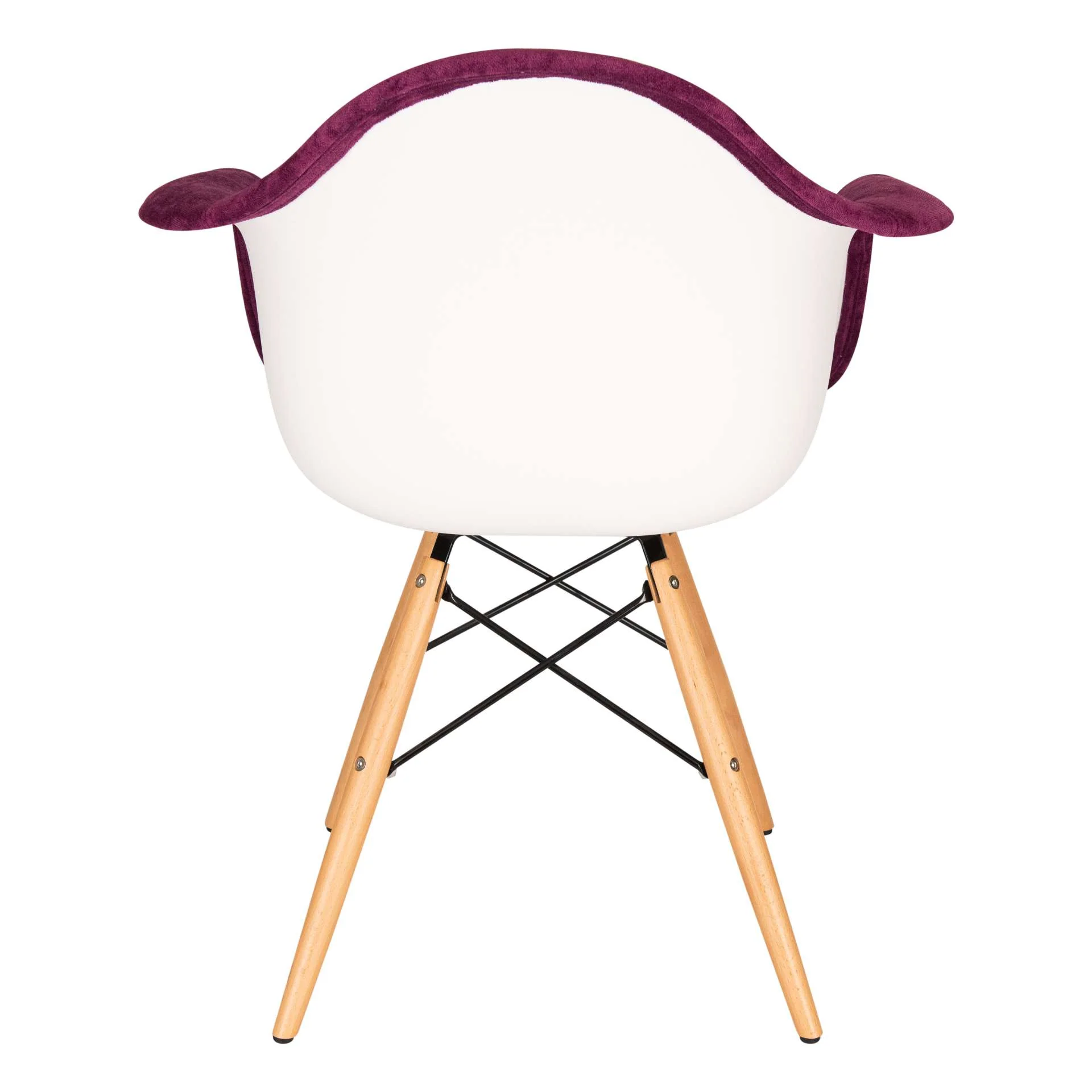 LeisureMod Willow Velvet Eiffel Wooden Base Accent Chair - W24VPR - Image 3