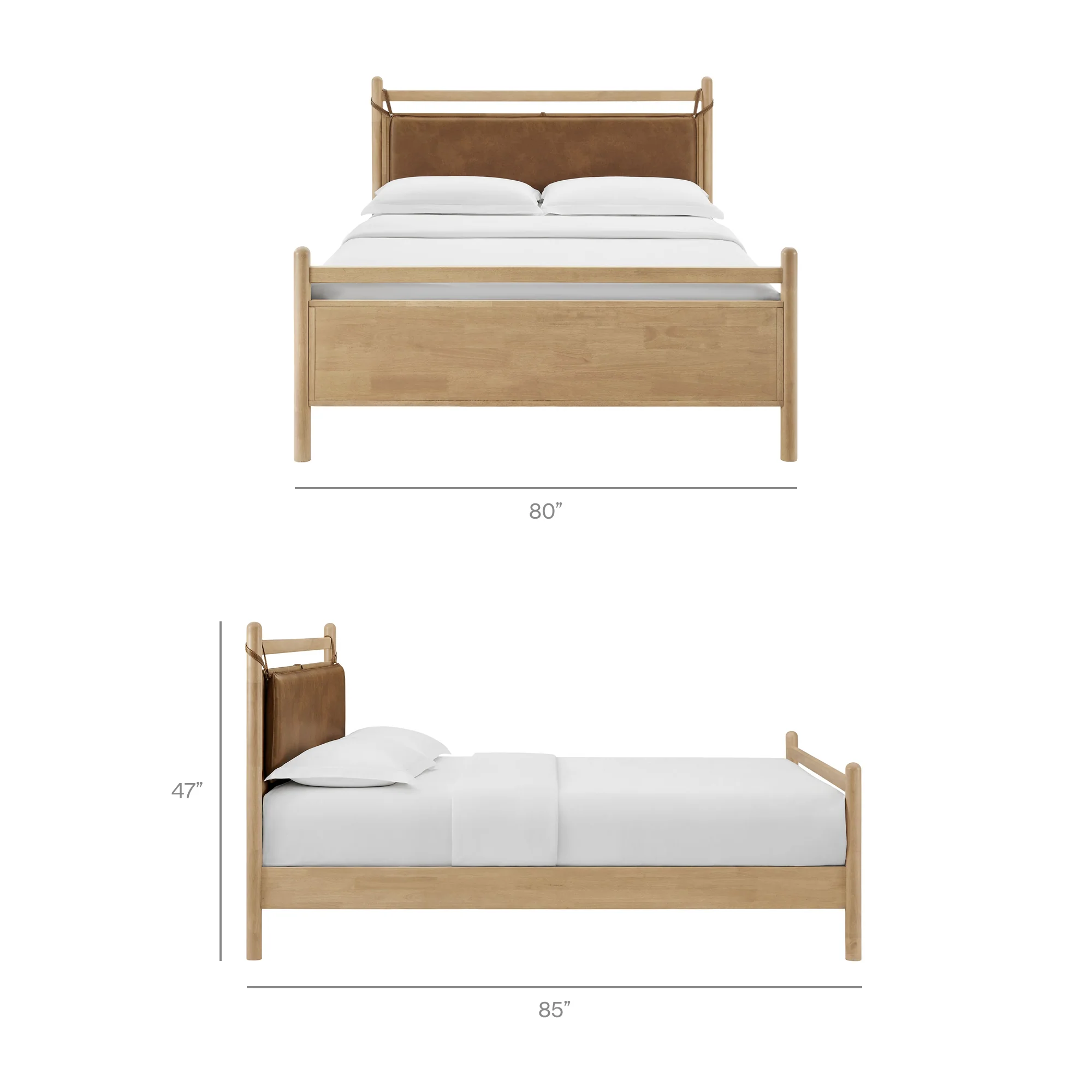 Leni King Size Vegan Leather and Wood Platform Bed Frame by Modway - Image 10